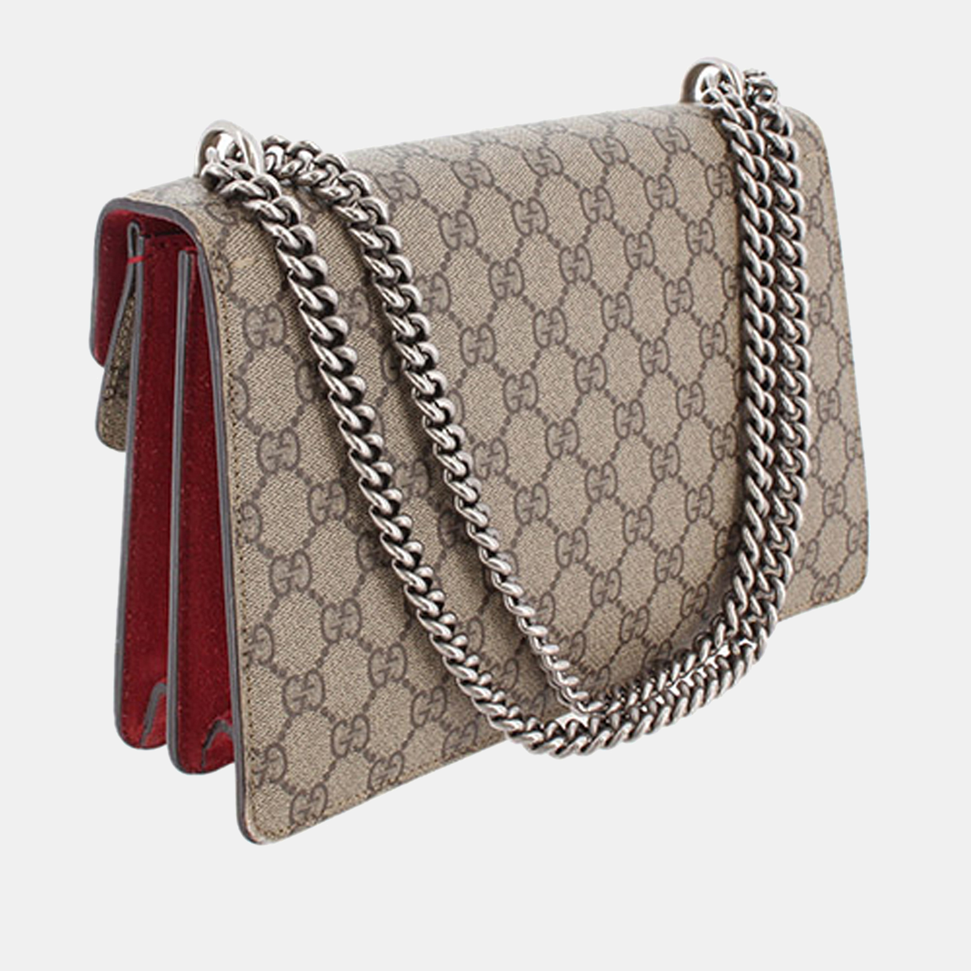 

Gucci Beige/Brown Small GG Supreme Dionysus Shoulder Bag