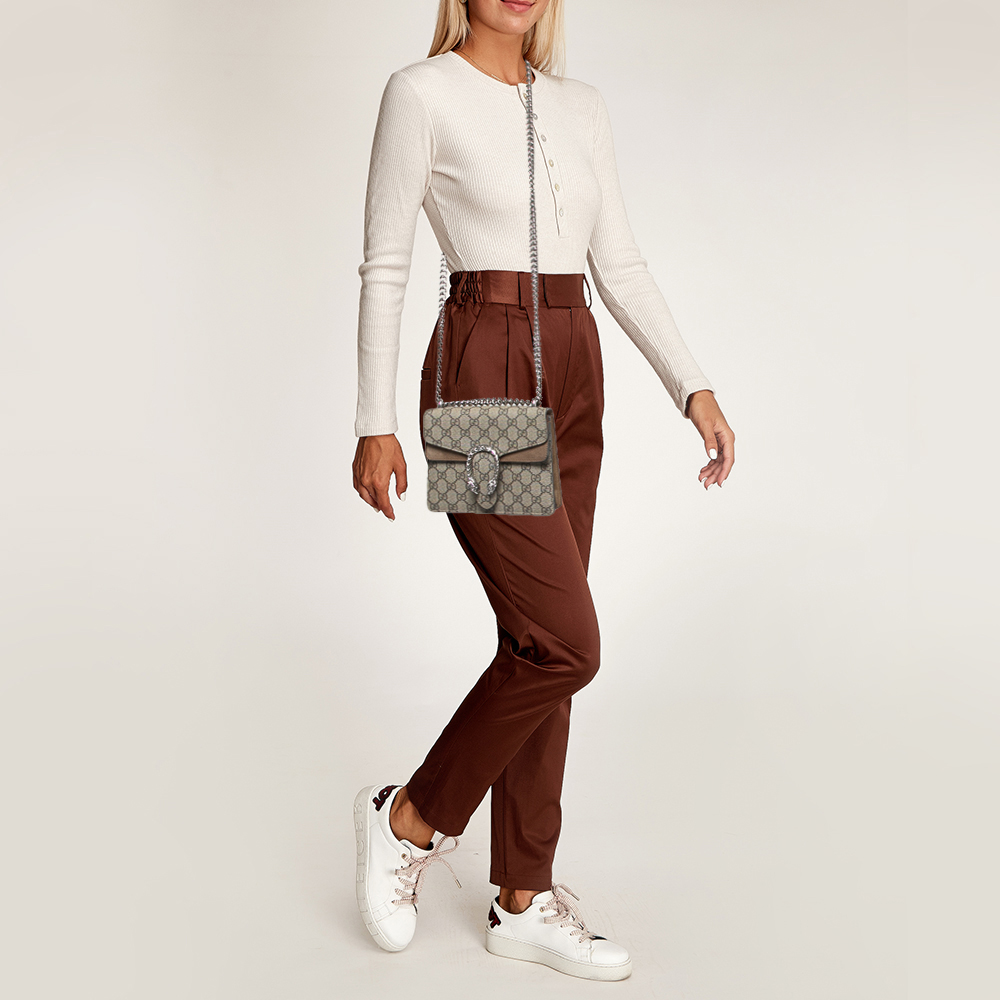 

Gucci Beige GG Supreme Canvas and Suede Mini Dionysus Shoulder Bag