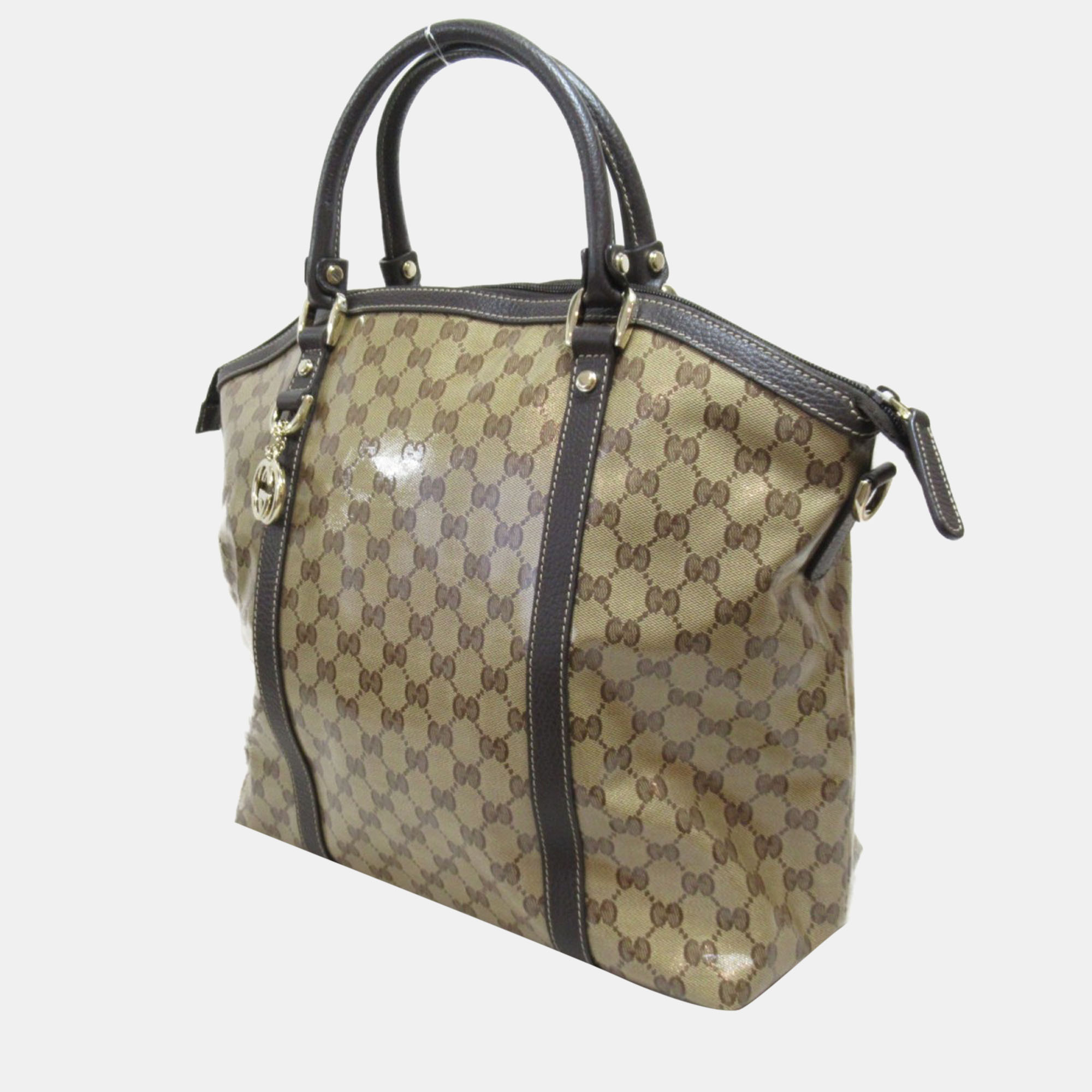 

Gucci Beige Canvas GG Crystal GG Charm Dome Bag