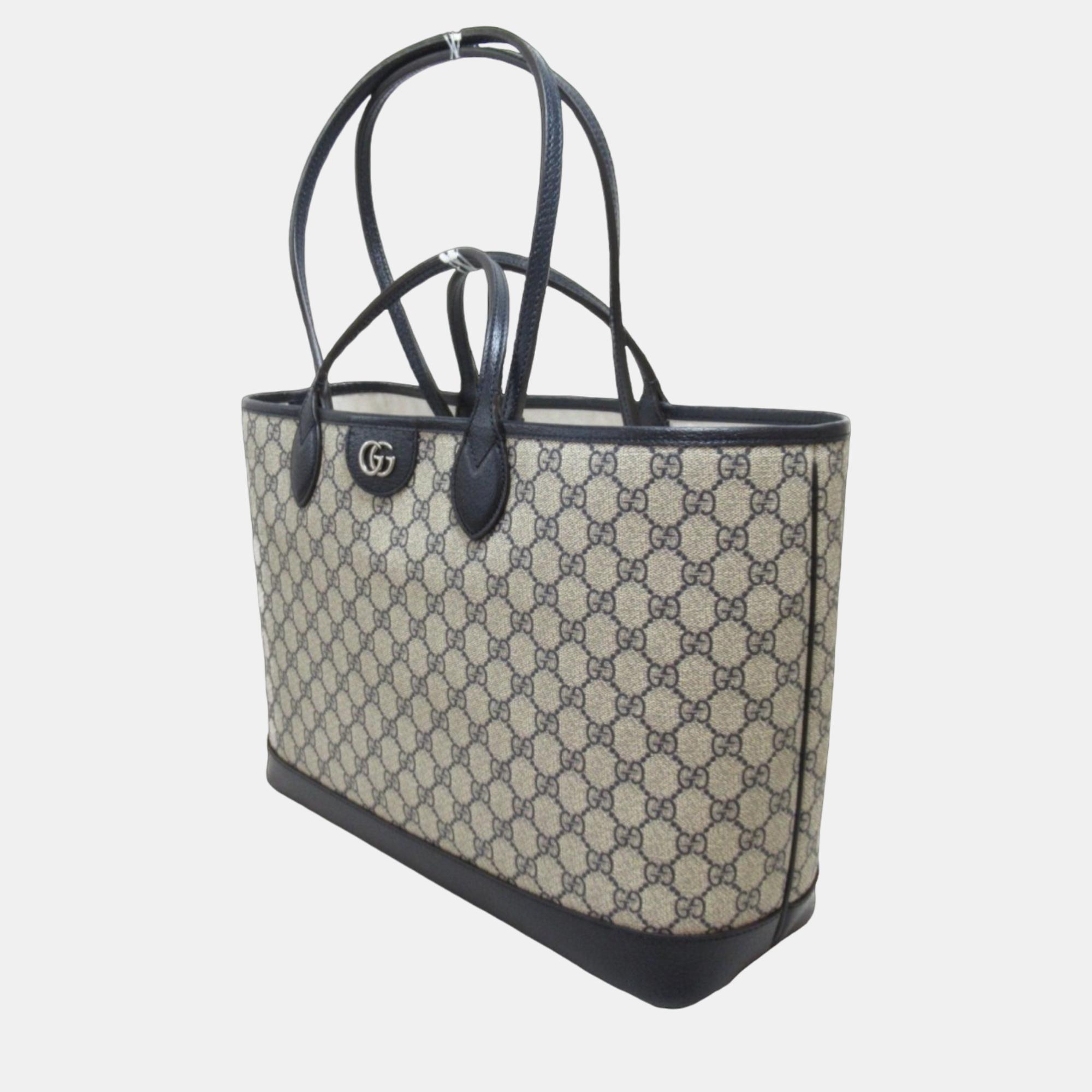 

Gucci Beige Canvas Medium GG Supreme Ophidia Tote Bag Tote Bag