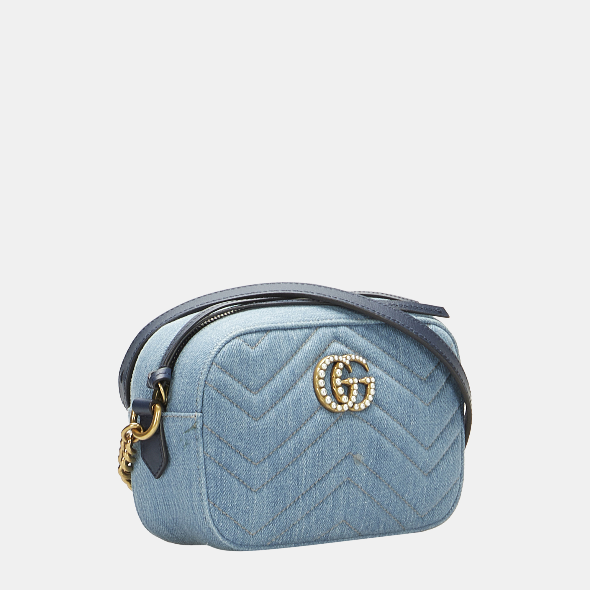 

Gucci Blue Pearly GG Marmont Matelasse Crossbody Bag