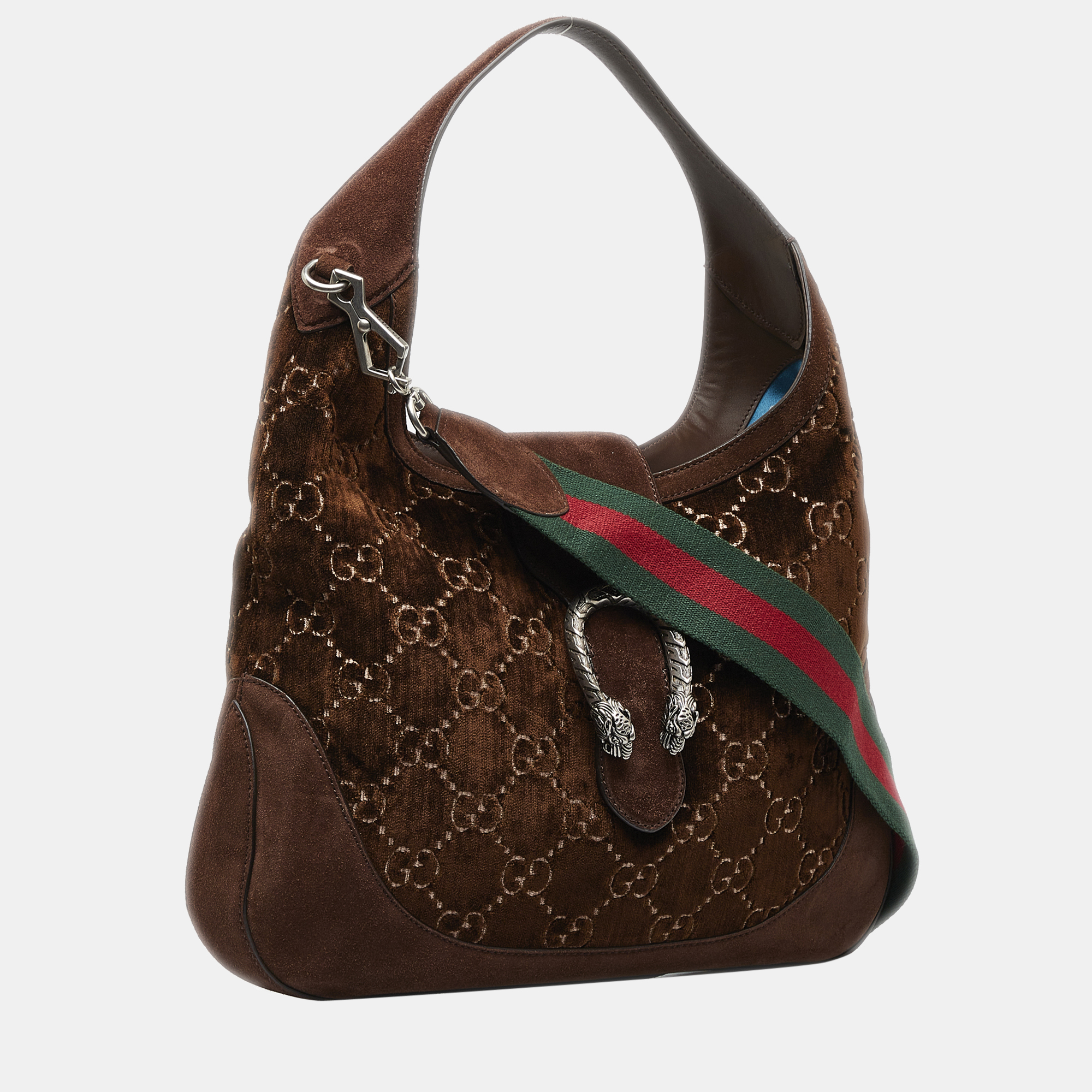 

Gucci Brown Dionysus GG Velvet Web Satchel