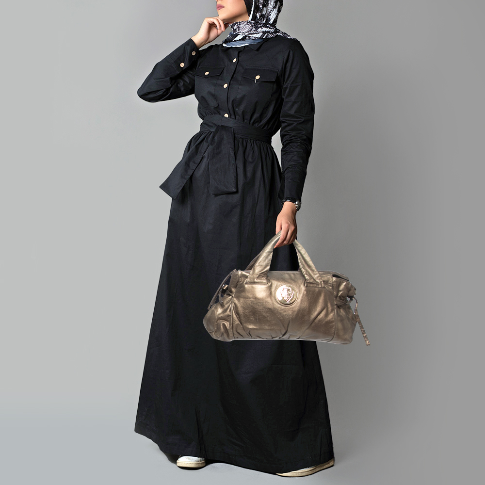 

Gucci Metallic Gold Leather Hysteria Tote