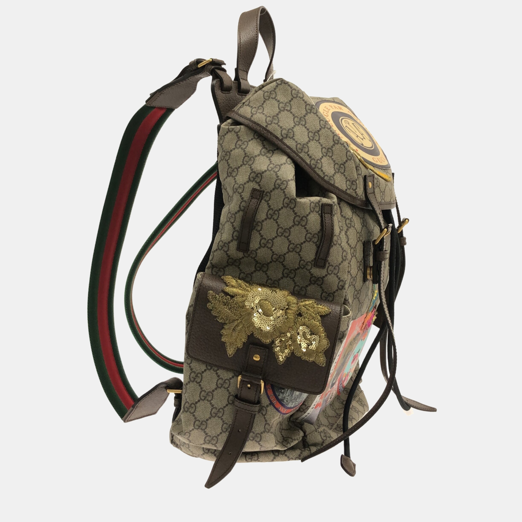 

Gucci Beige Canvas Leather GG Supreme Neo Vintage Backpack