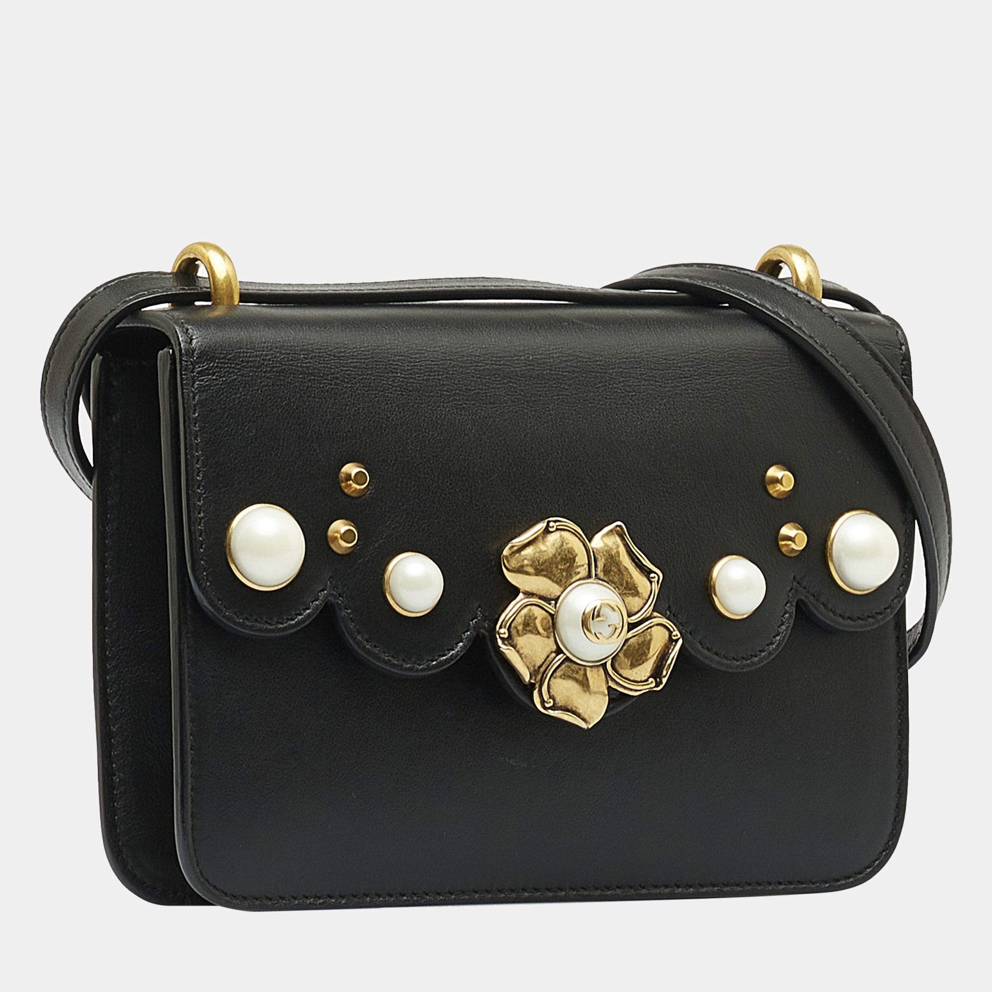 

Gucci Black Peony Pearly Crossbody Bag