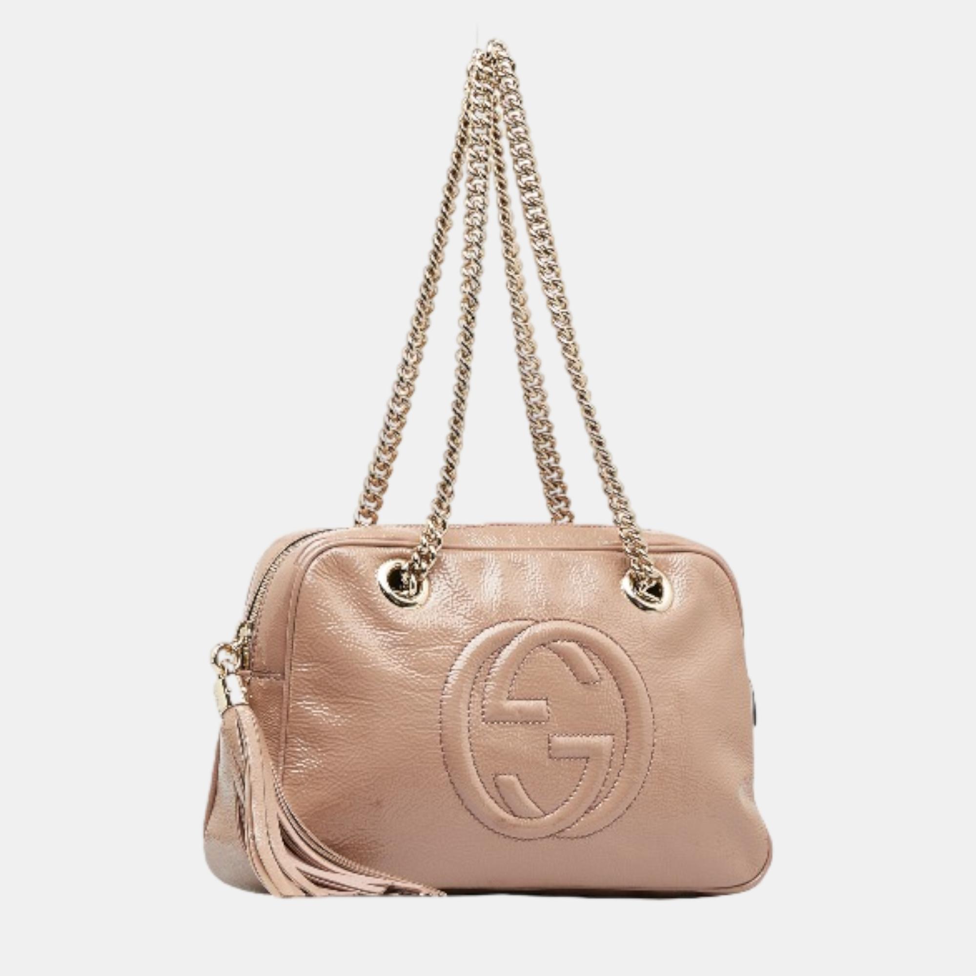 

Gucci Pink Leather Soho Chain Shoulder Bag