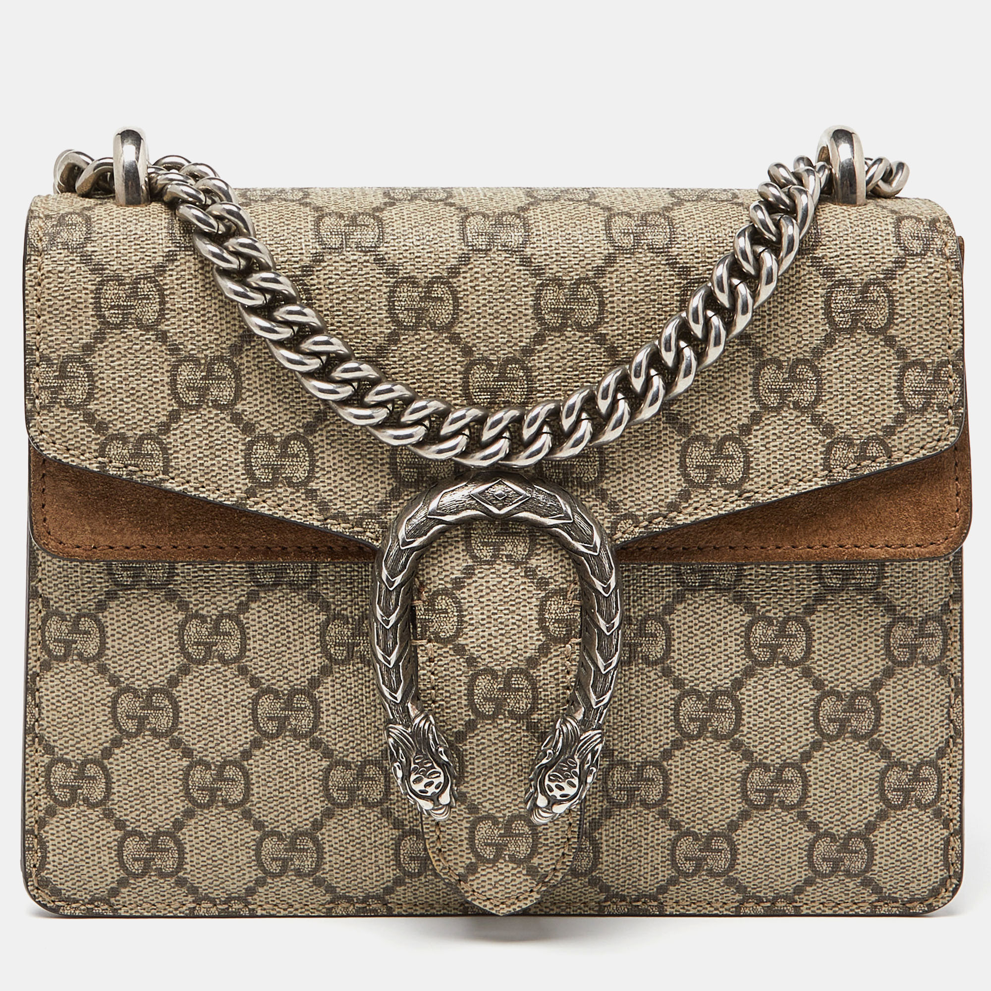 

Gucci Beige GG Supreme Canvas and Suede Mini Dionysus Shoulder Bag
