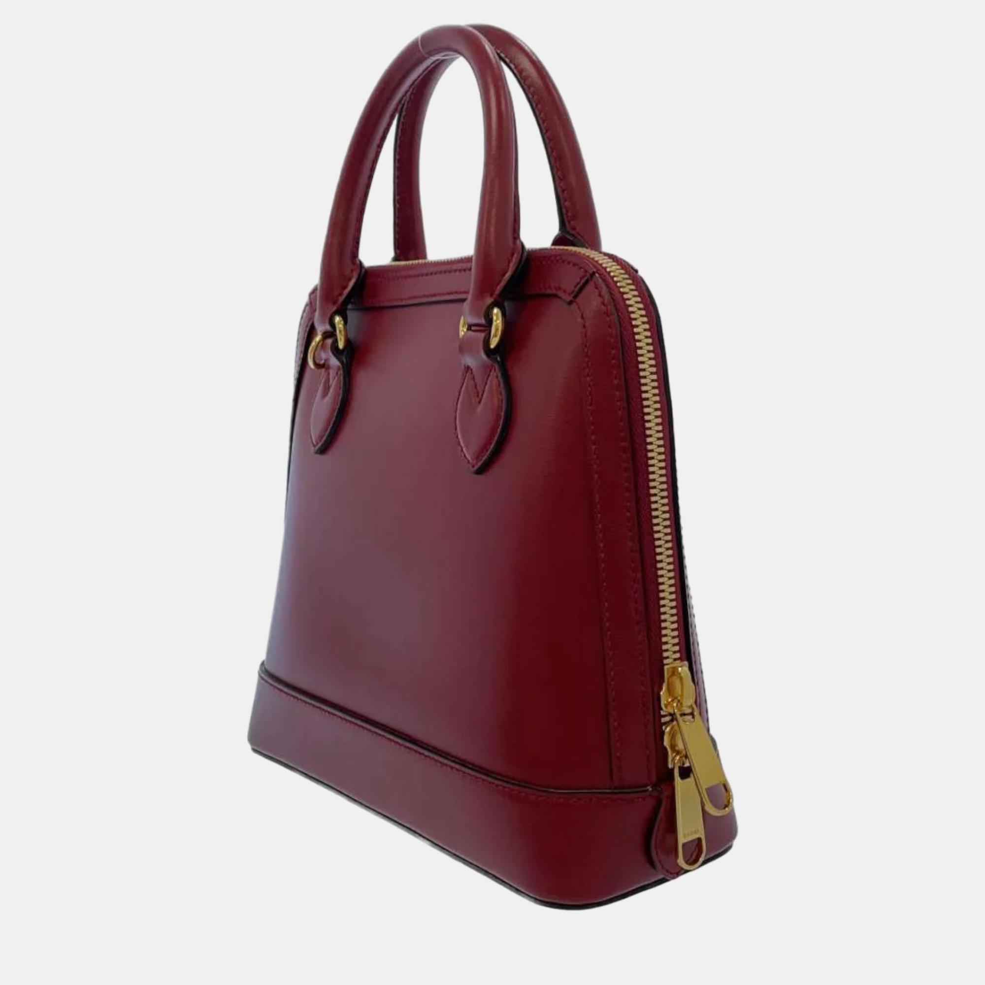 

Gucci Red Leather Small Horsebit 1955 Top Handle Bag