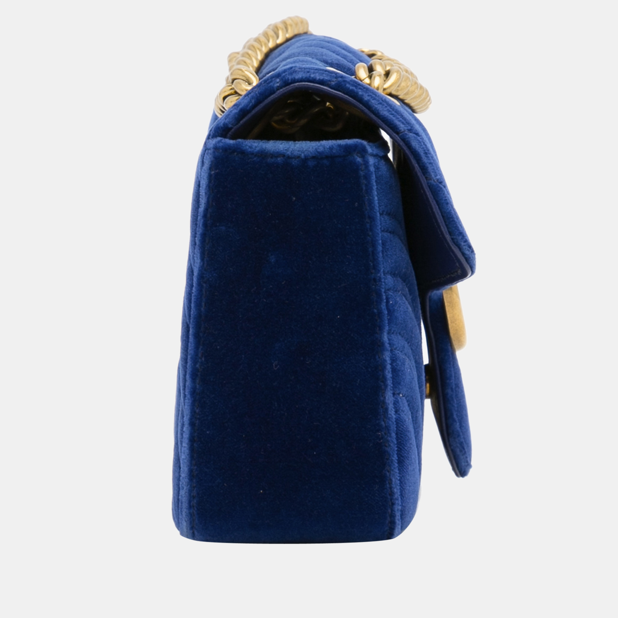 

Gucci Blue Mini GG Marmont Matelasse Velvet Crossbody