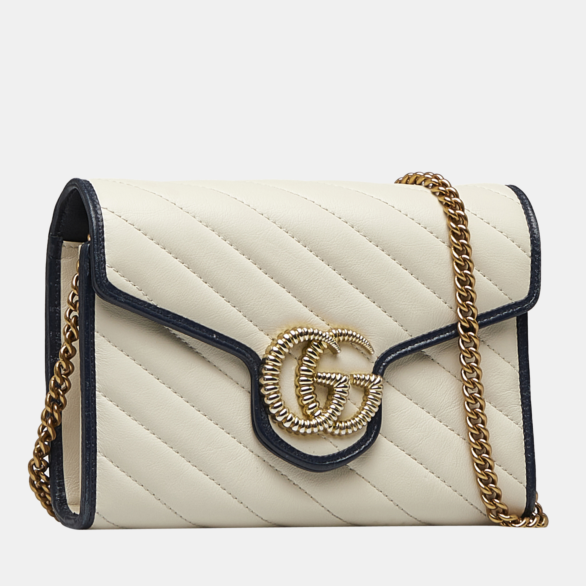 

Gucci White Mini GG Marmont Wallet on Chain