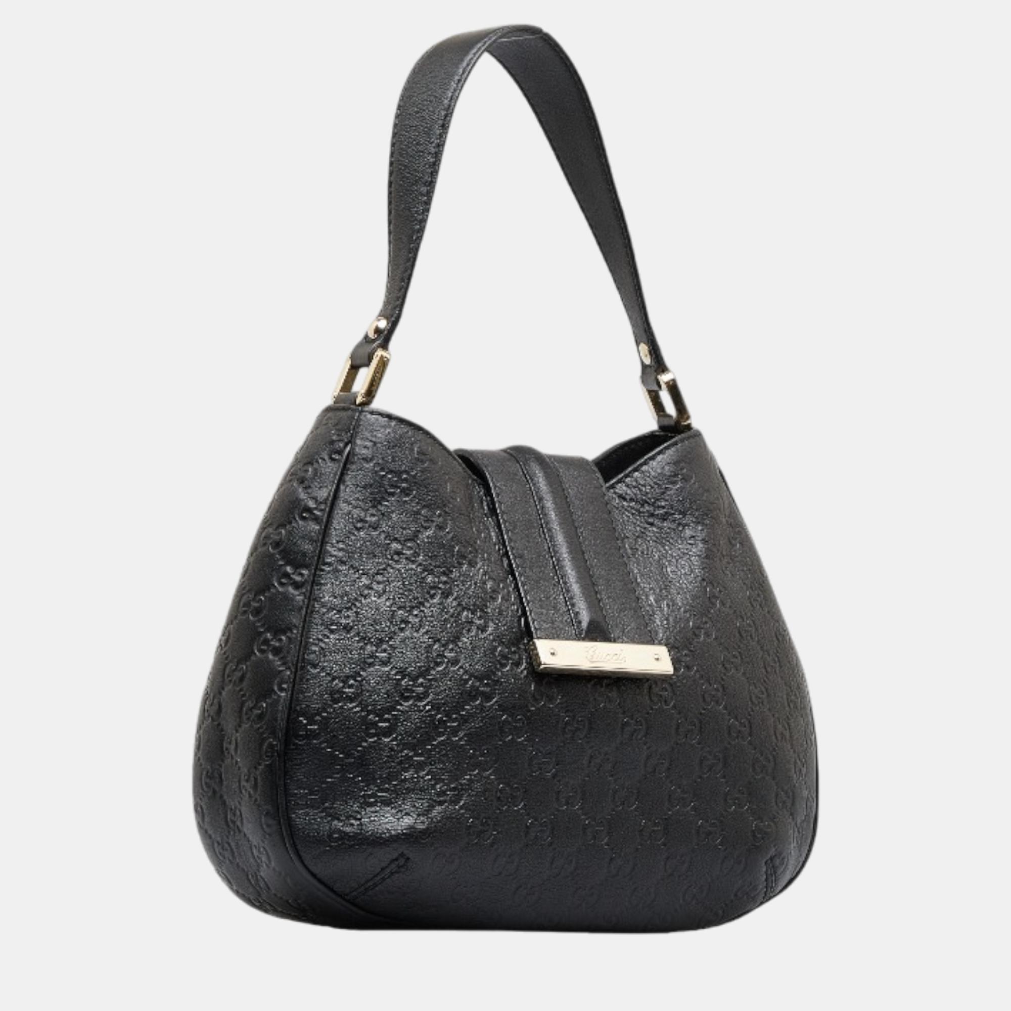 

Gucci Black Guccissima Leather New Ladies Hobo Bag