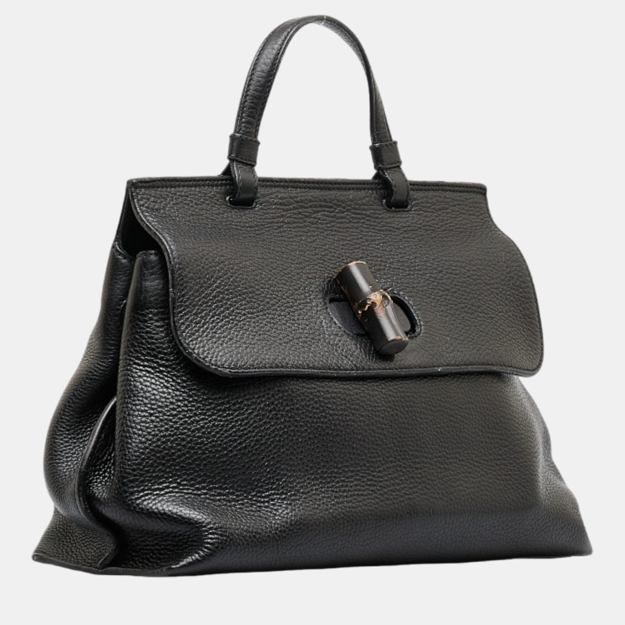 

Gucci Black Bamboo Daily Top Handle Bag