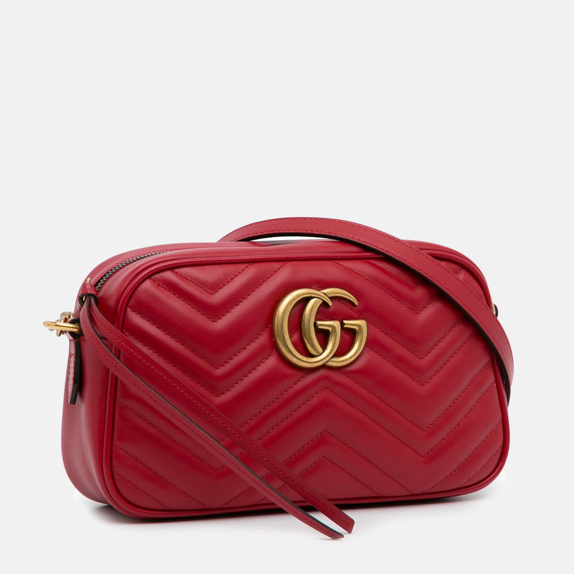 

Gucci Small GG Marmont Matelasse Crossbody, Red