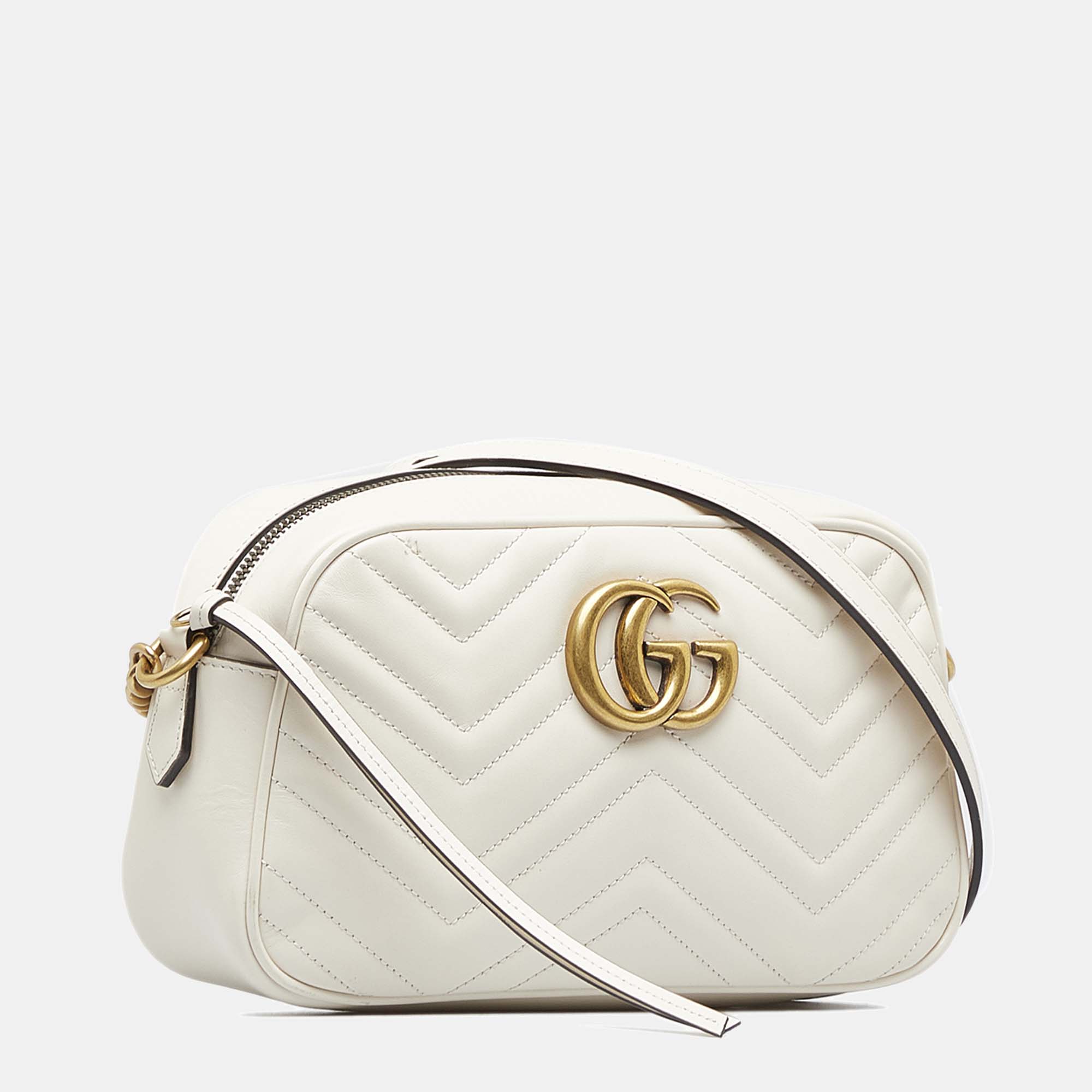 

Gucci Small GG Marmont Matelasse Crossbody, White