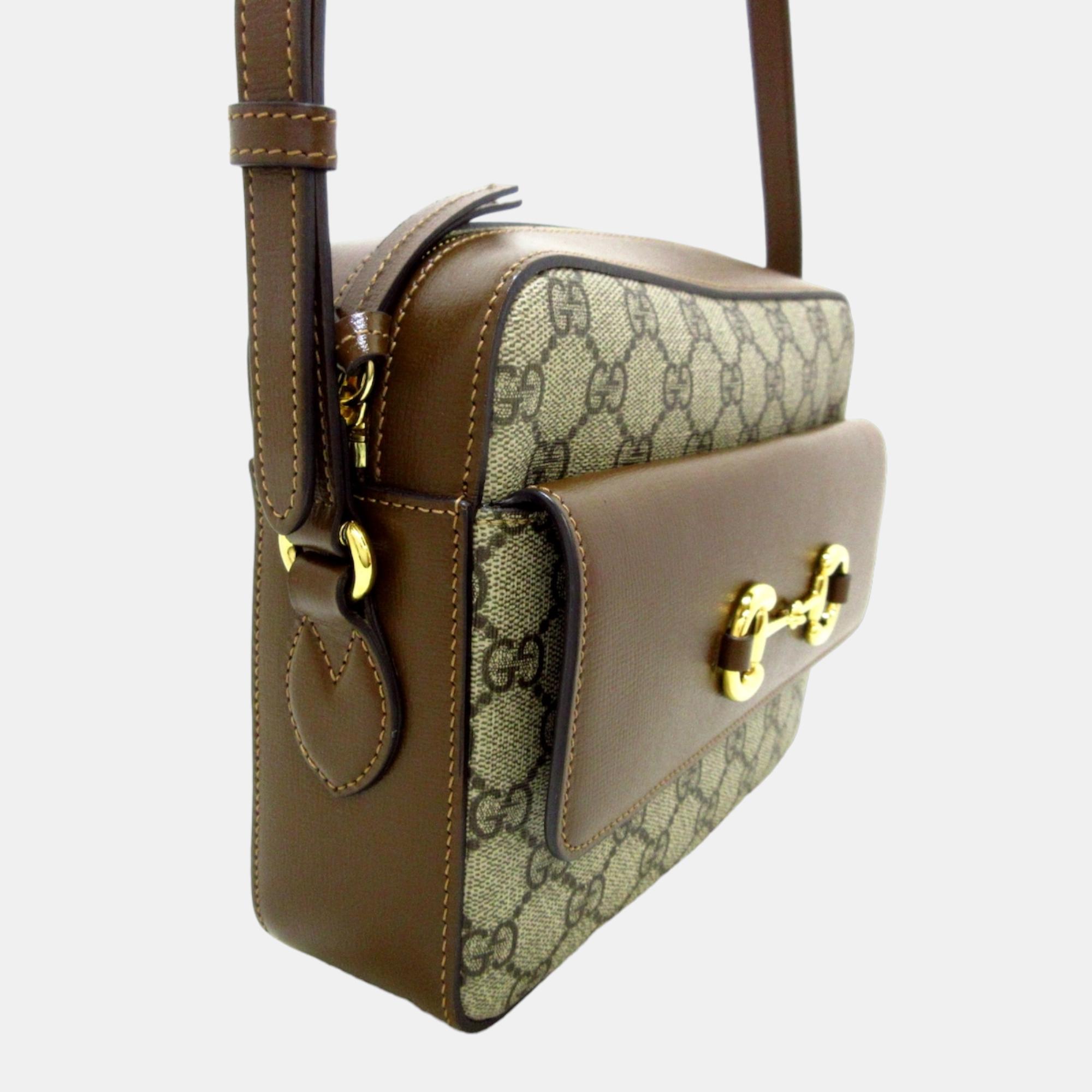 

Gucci Brown GG Canvas Small Horsebit 1955 Shoulder Bag