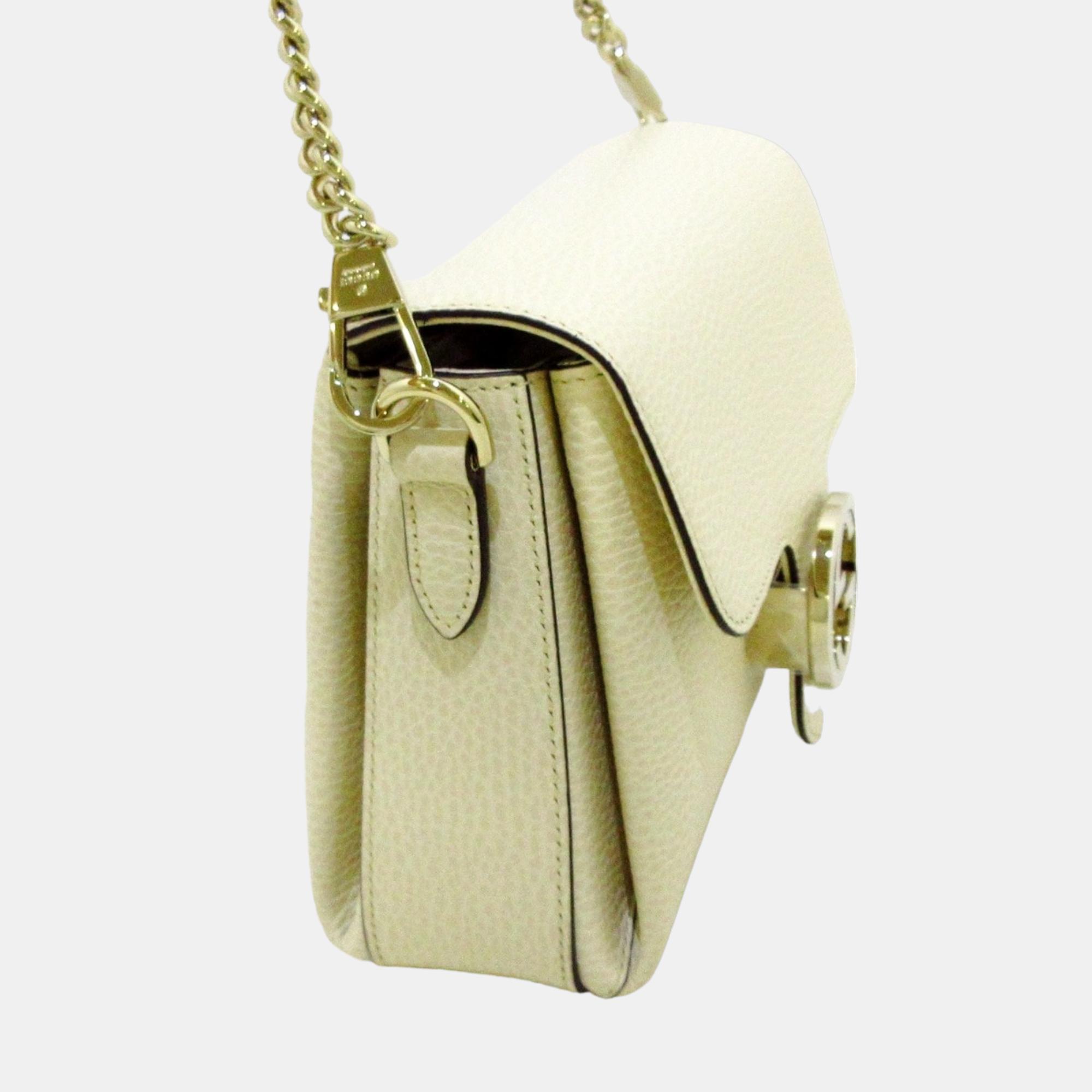 

Gucci Cream Leather Small Dollar Interlocking G Crossbody Bag