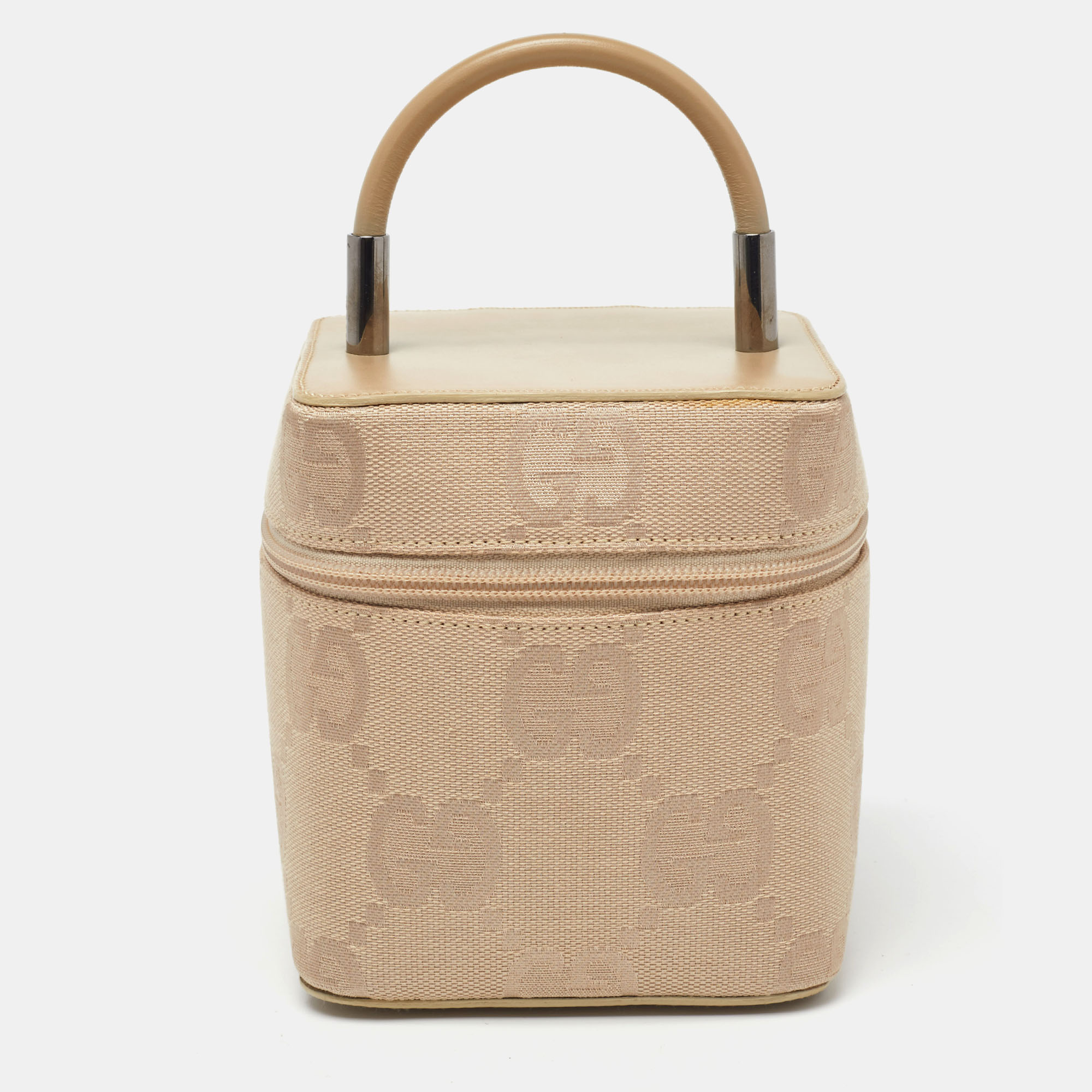 

Gucci Beige GG Canvas and Leather Vanity Bag