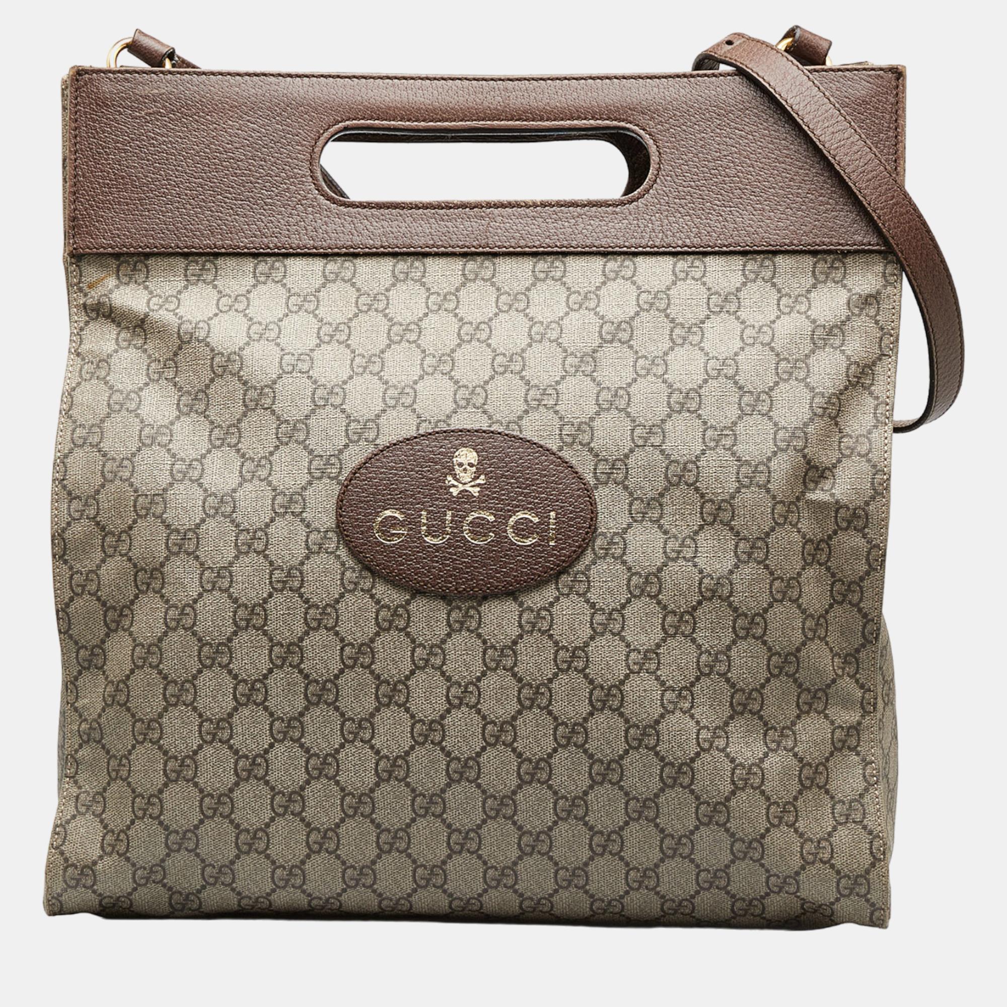 

Gucci Beige/Brown GG Supreme Neo Vintage Soft Tote