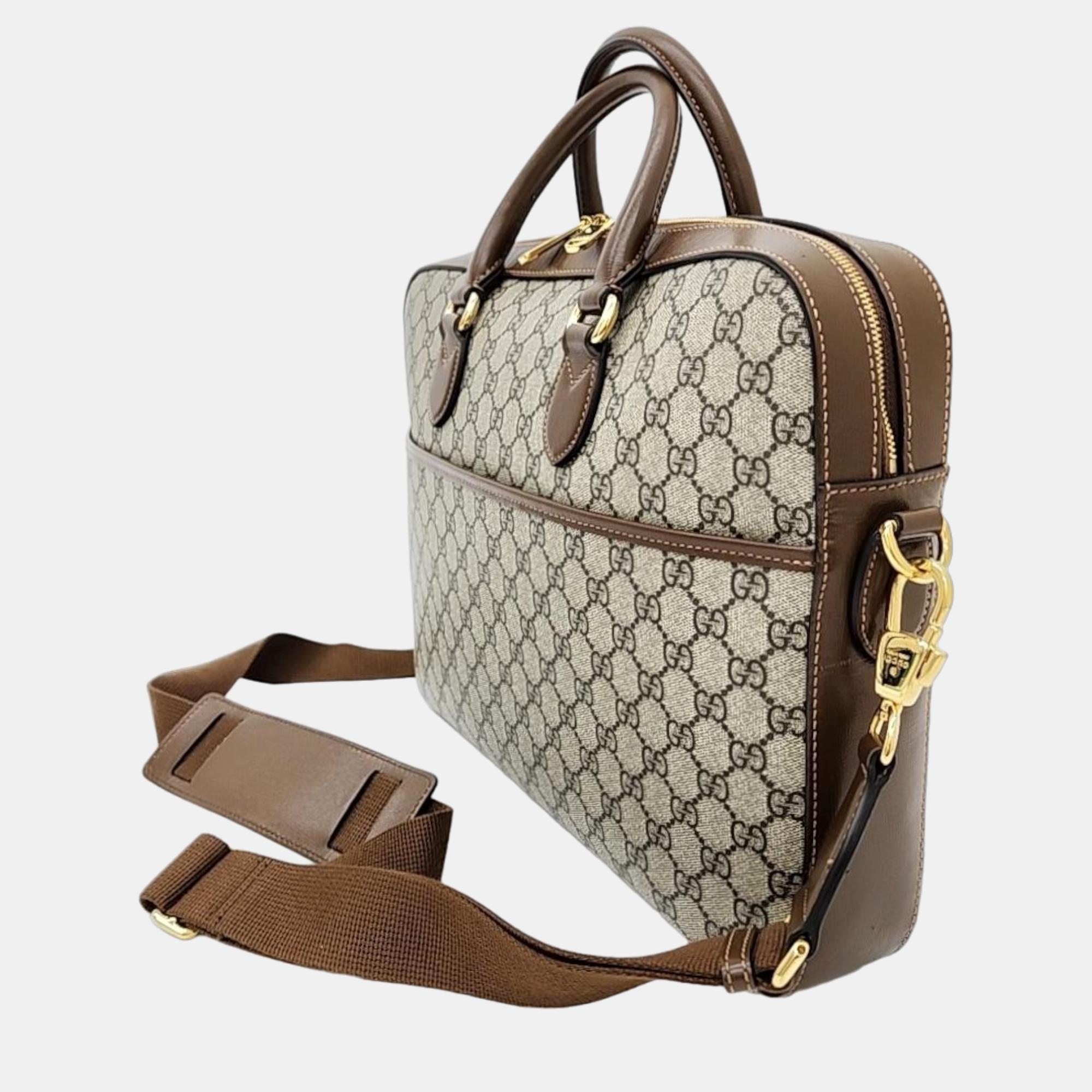 

Gucci Brown Interlocking GG Canvas Briefcase