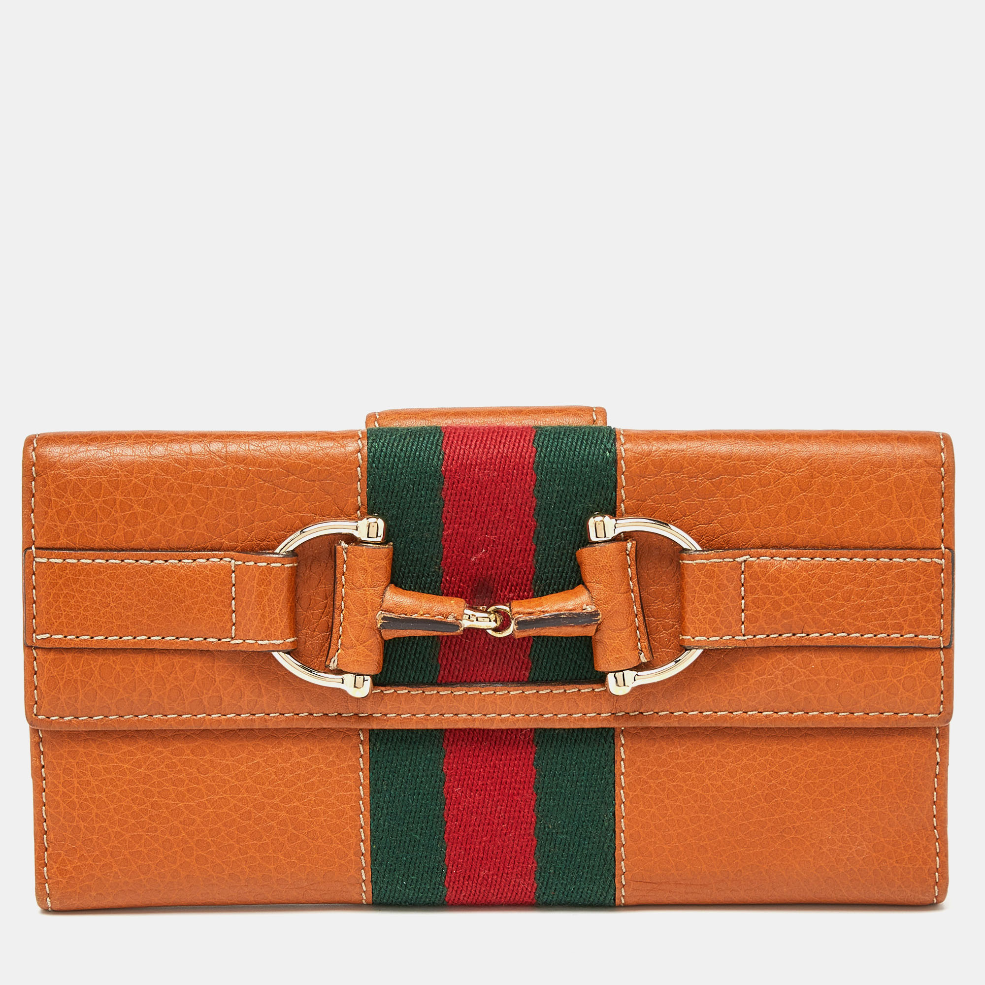

Gucci Tan Leather Flap Continental Wallet