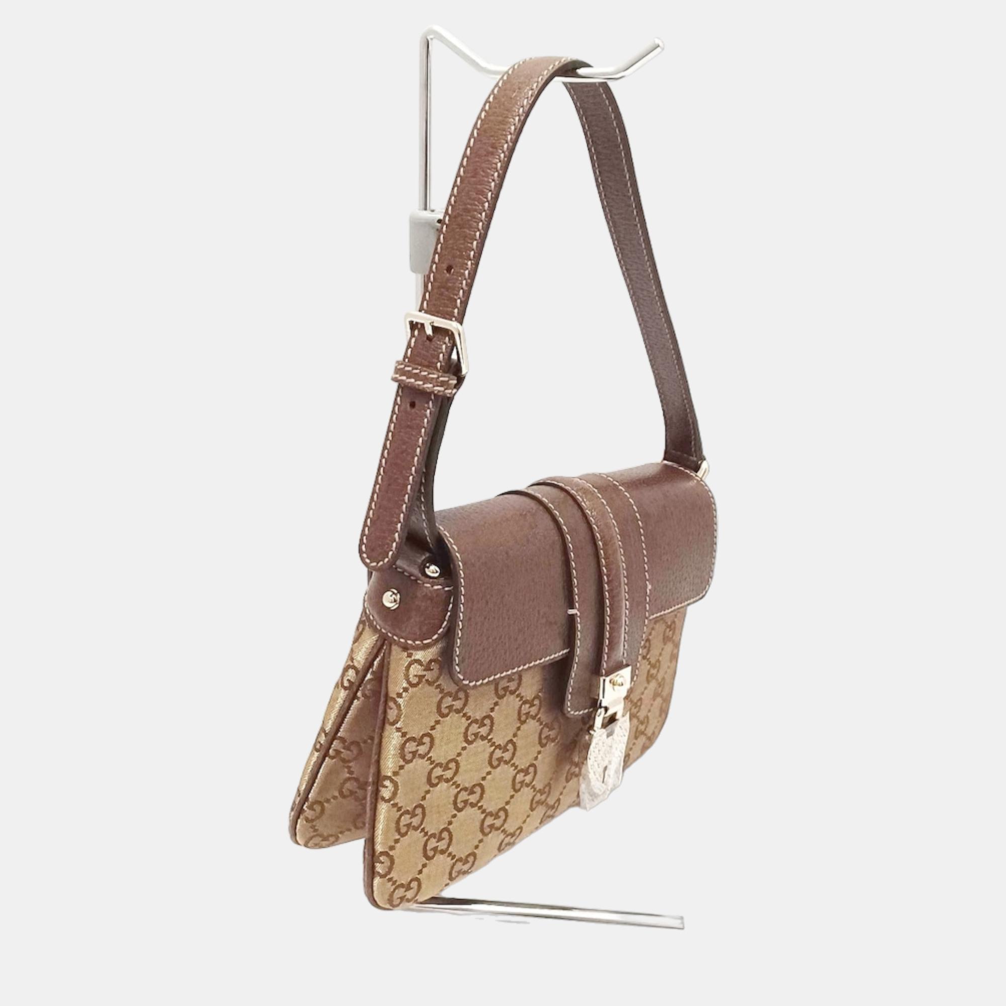 

Gucci Beige Canvas GG pattern shoulder bag