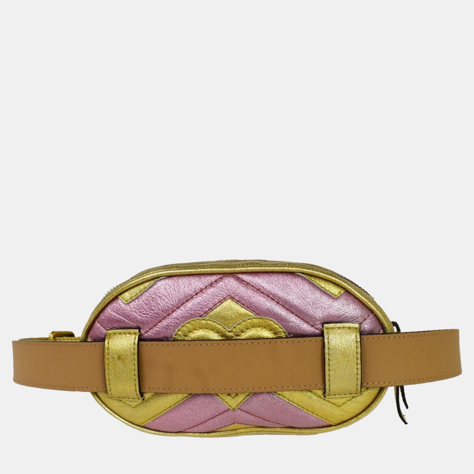 

Gucci Gold Leather Marmont shoulder bag