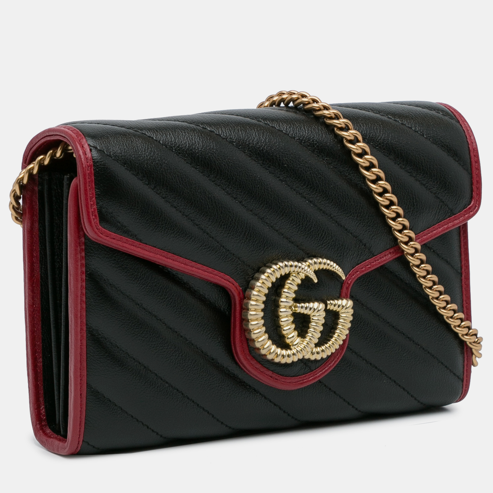 

Gucci GG Marmont Torchon Wallet on Chain, Black