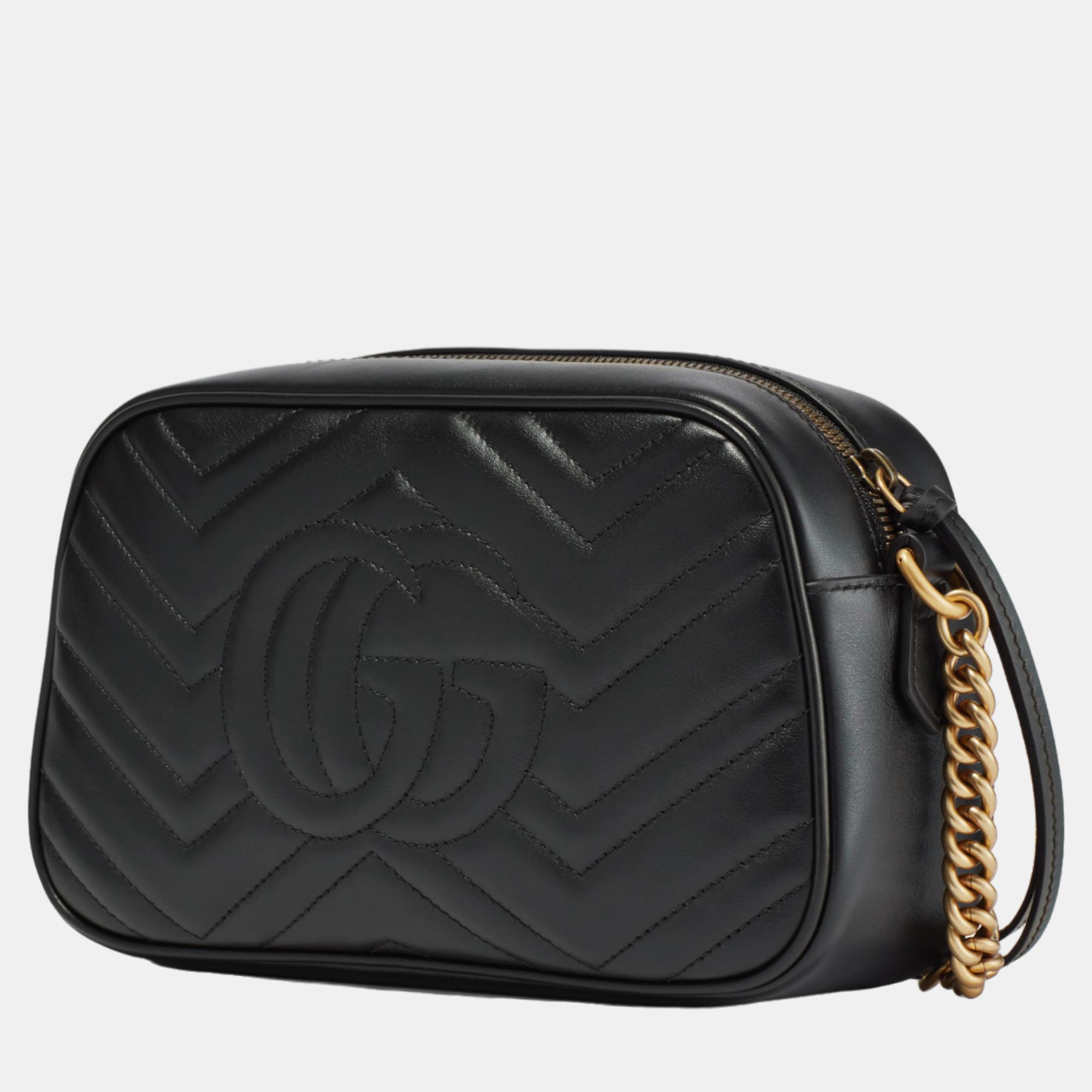 

Gucci GG Marmont Matelassé mini bag Black with Gold-Tone Trim