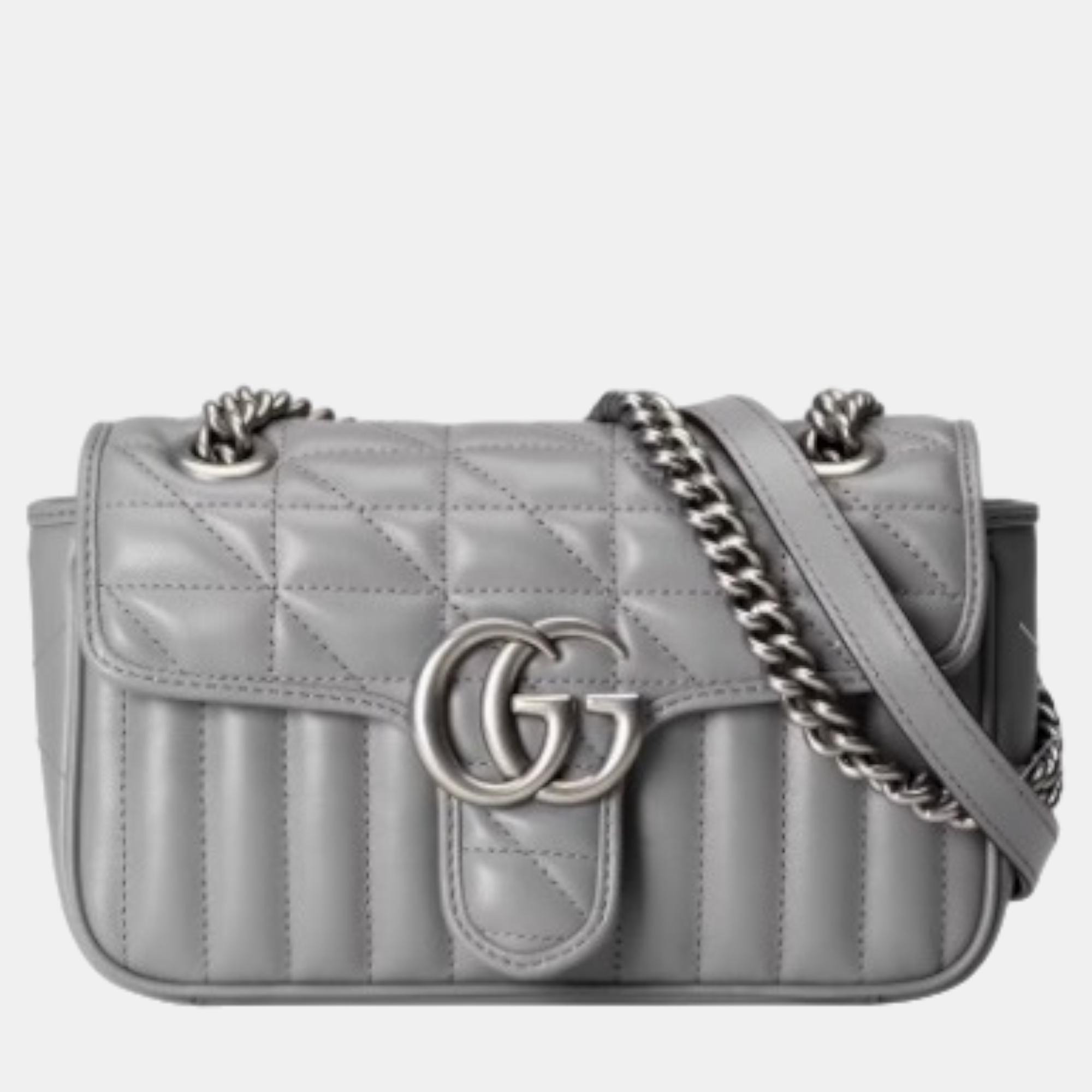 

Gucci GG Marmont mini Matelassé shoulder bag, Grey