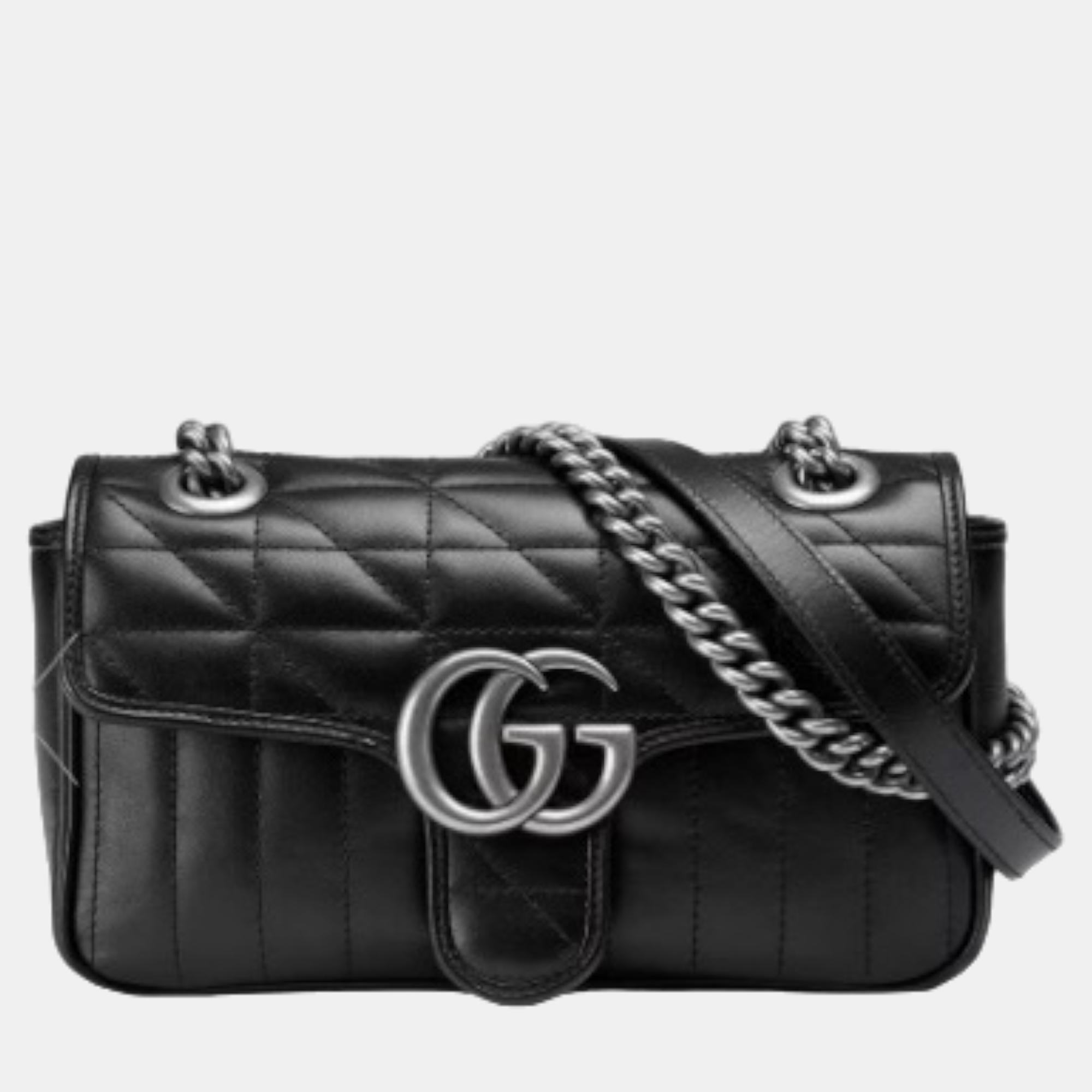 

Gucci GG Marmont matelasse small shoulder bag, Black