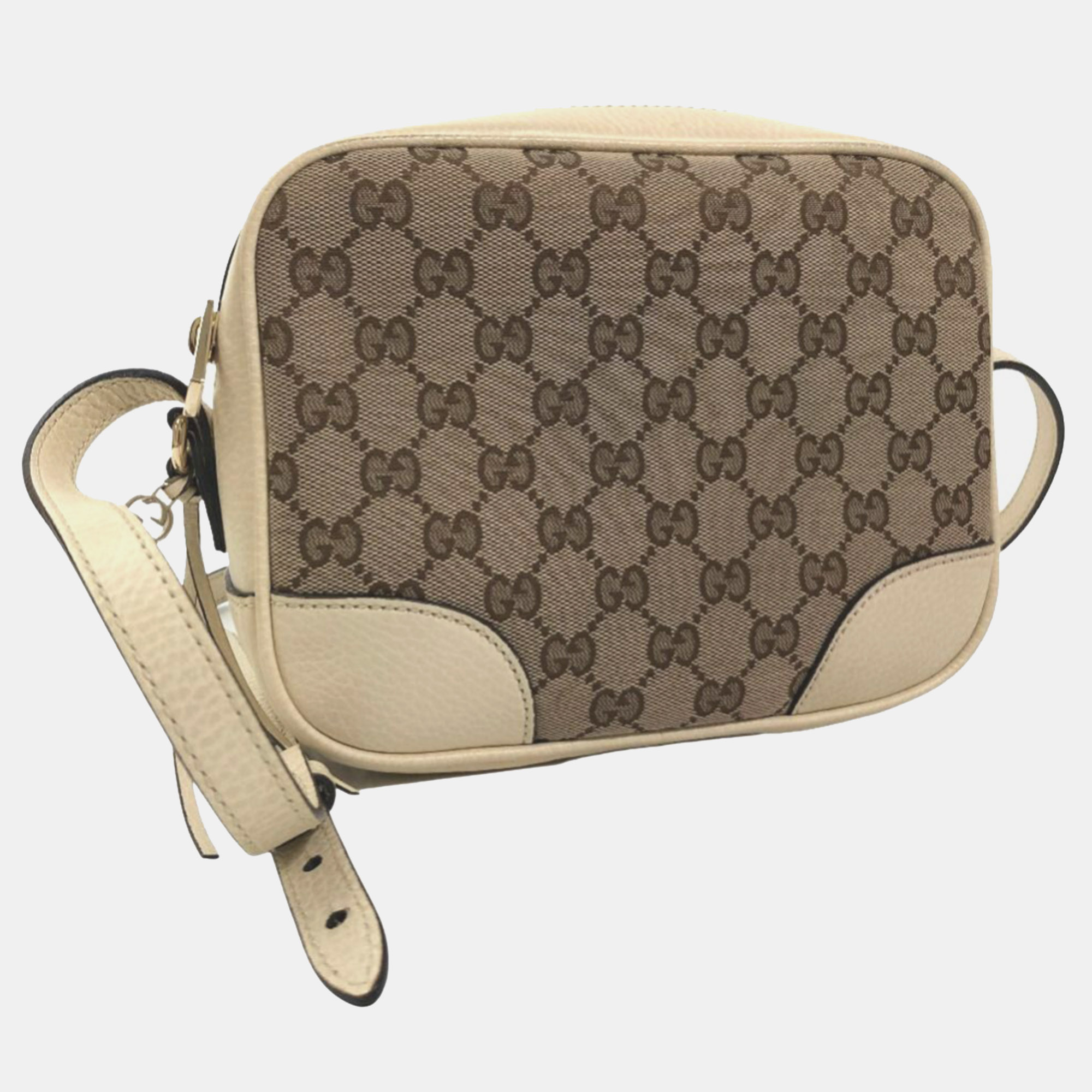 

Gucci Brown Canvas Leather GG Bree Shoulder Bag