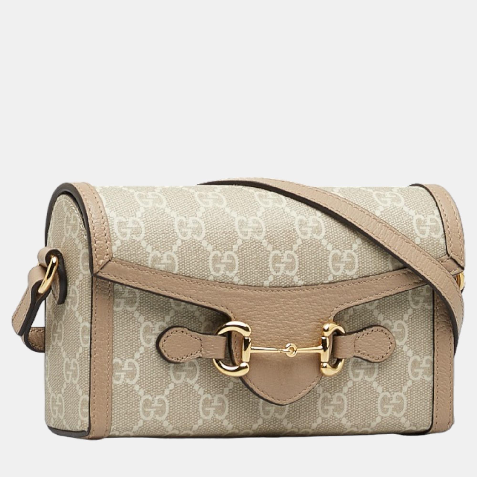 

Gucci Beige Canvas GG Supreme Canvas Mini Horsebit 1955 Crossbody Bag