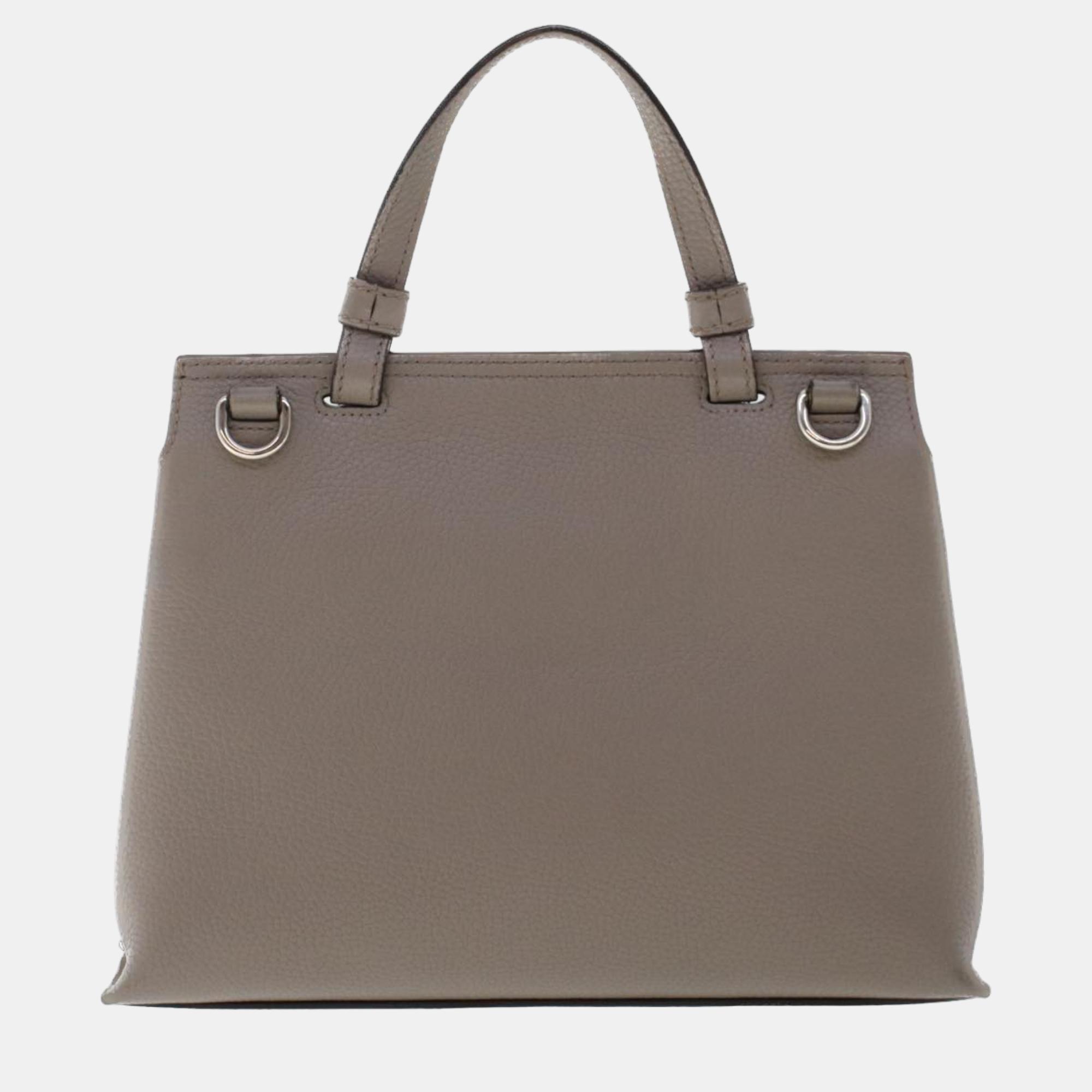 

Gucci Grey Leather Bamboo Daily Top Handle Bag