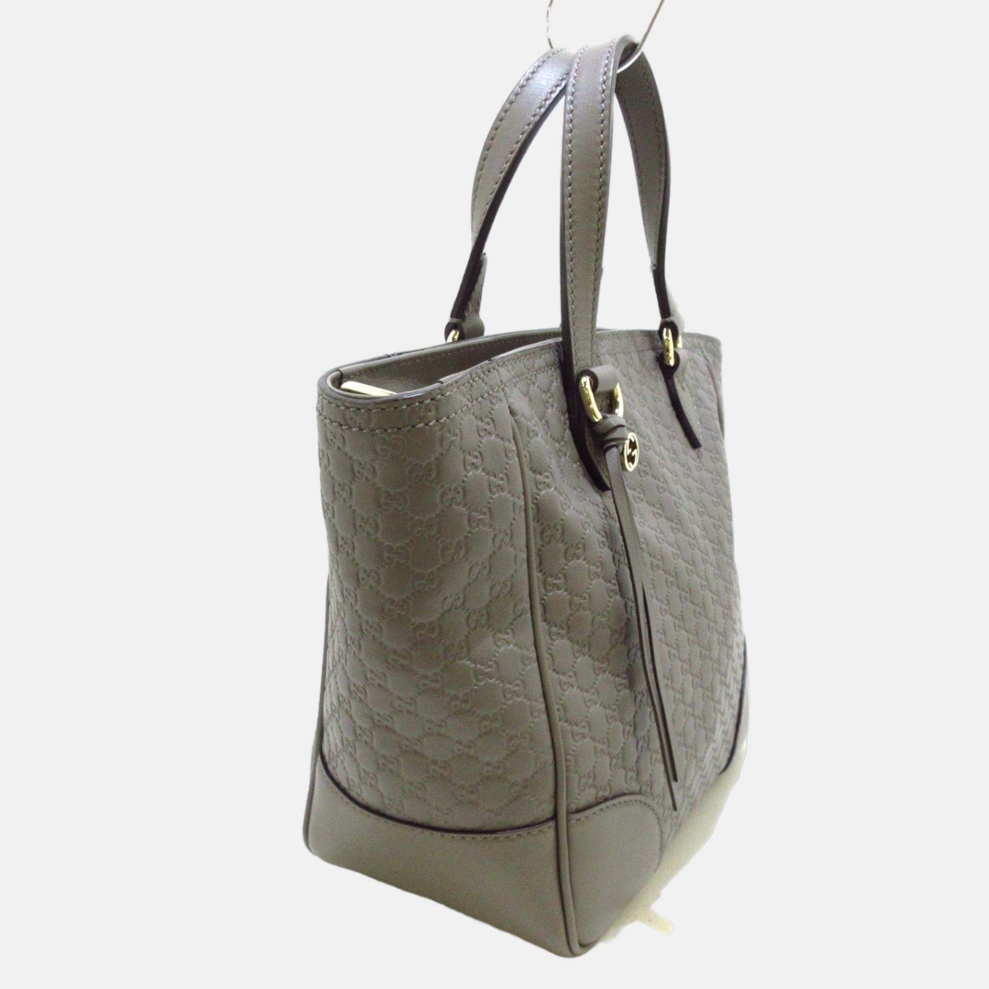 

Gucci Grey Leather Small Bree Tote Bag