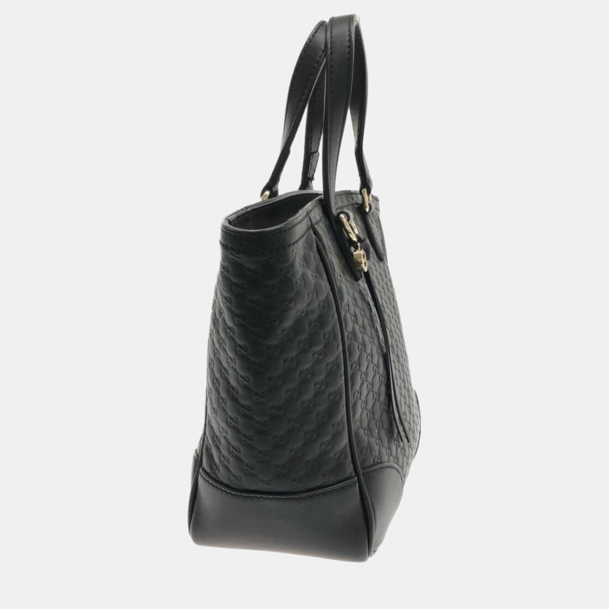 

Gucci Black Microguccissima Leather Small Bree Tote Bag