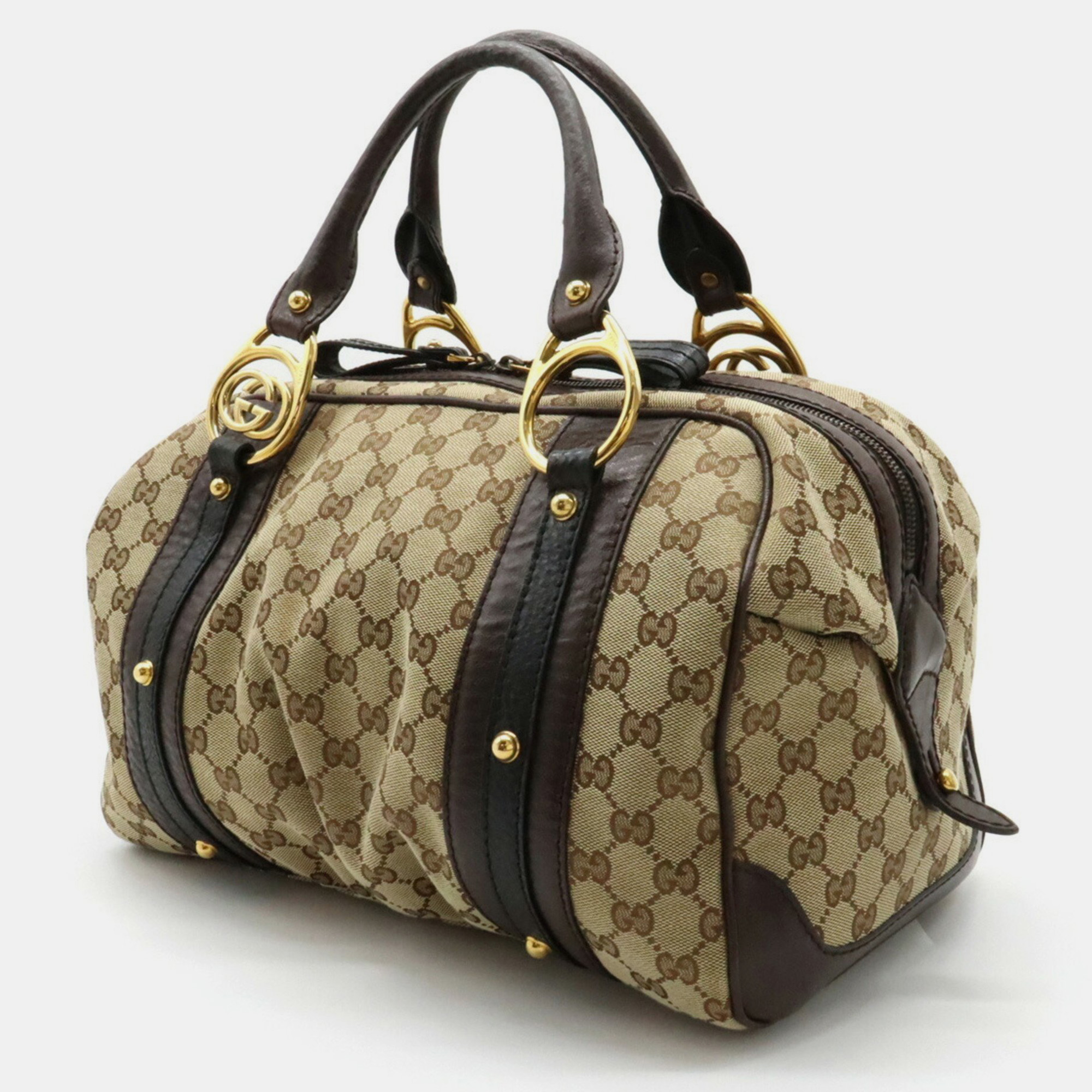 

Gucci Beige GG Canvas Interlocking Boston Bag