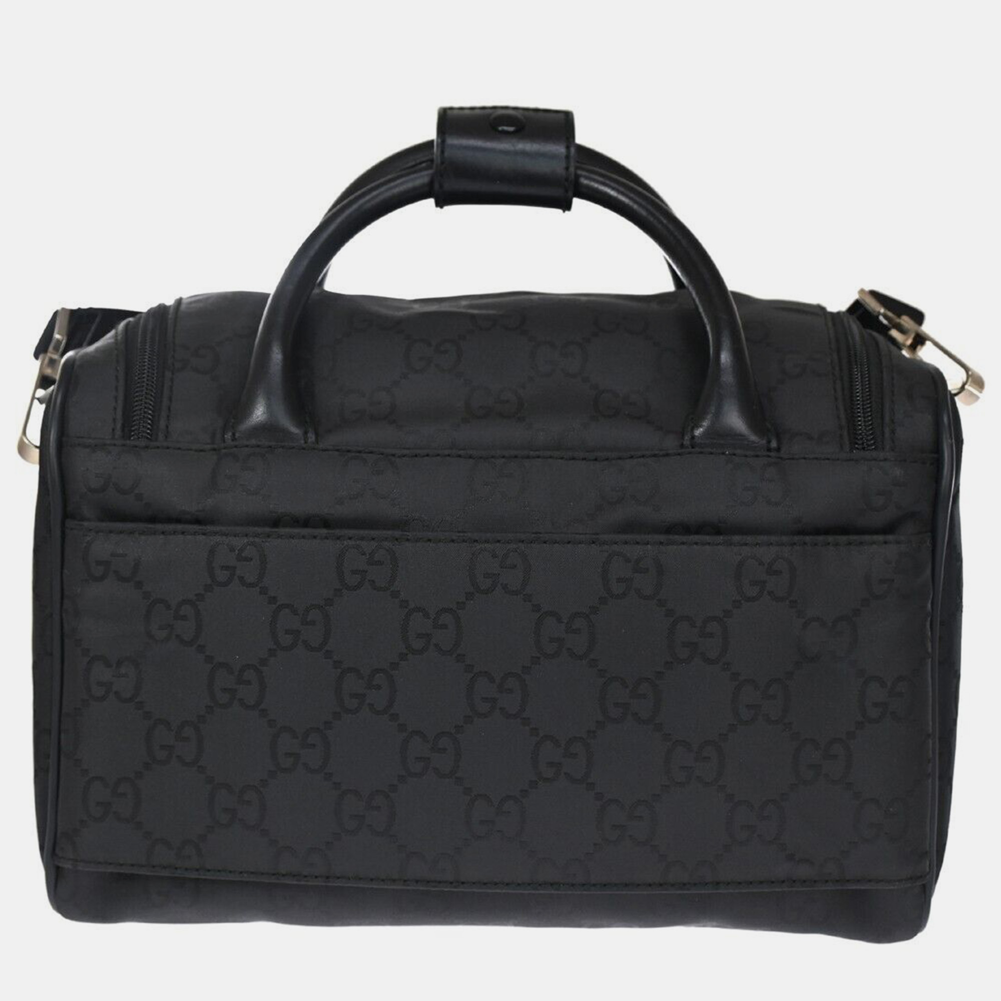 

Gucci Black GG Canvas Top Handle Messenger Bag