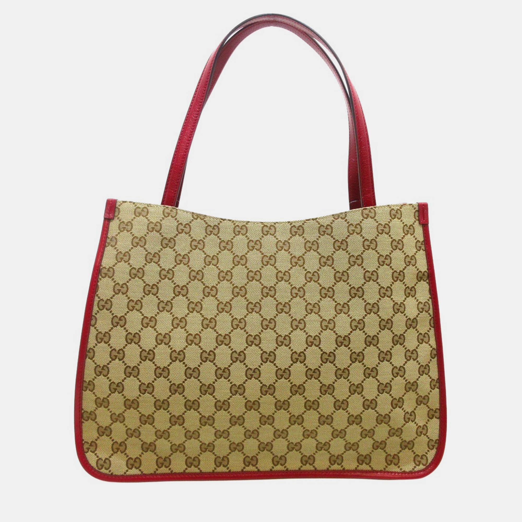 

Gucci Red GG Canvas Horsebit 1955 Tote Bag, Beige