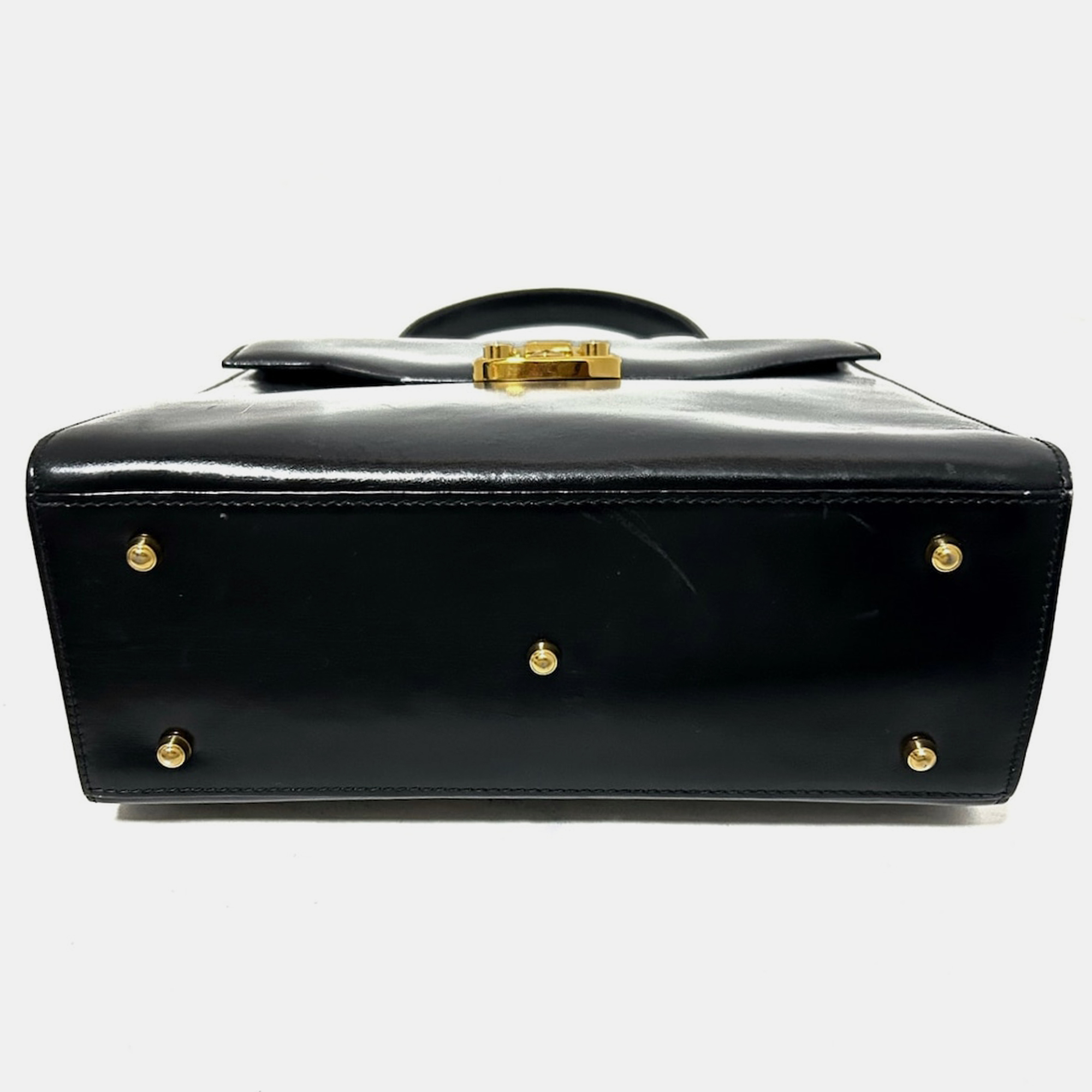 

Gucci Black Leather Lady Lock Top Handle Bag