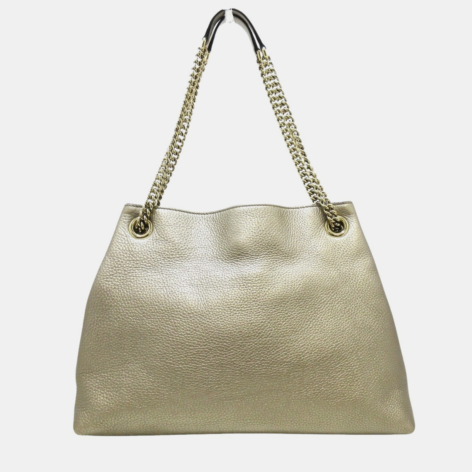 

Gucci Silver Leather Medium Soho Chain Tote Bag