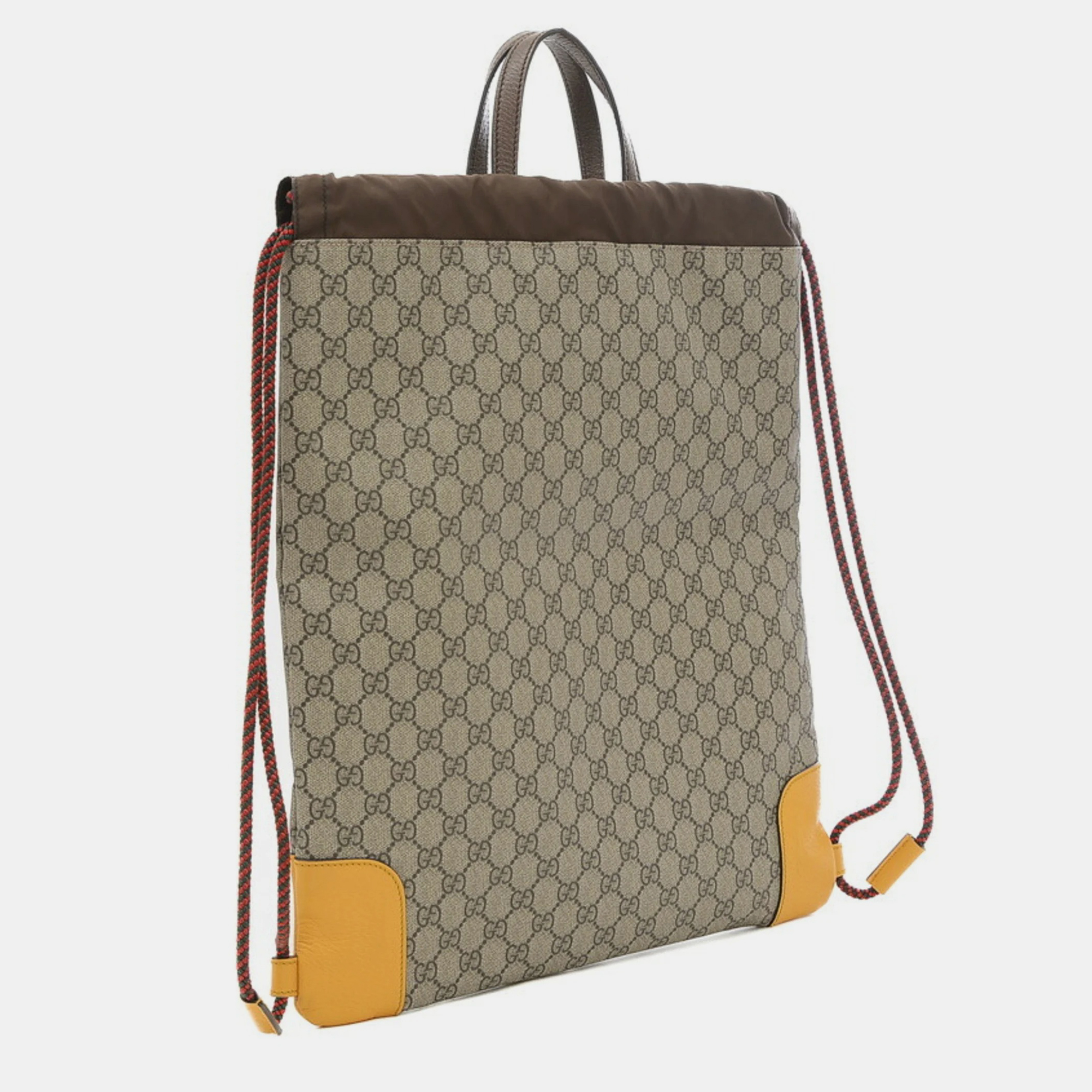 

Gucci Beige GG Supreme Canvas Monogram Neo Vintage Drawstring Backpack