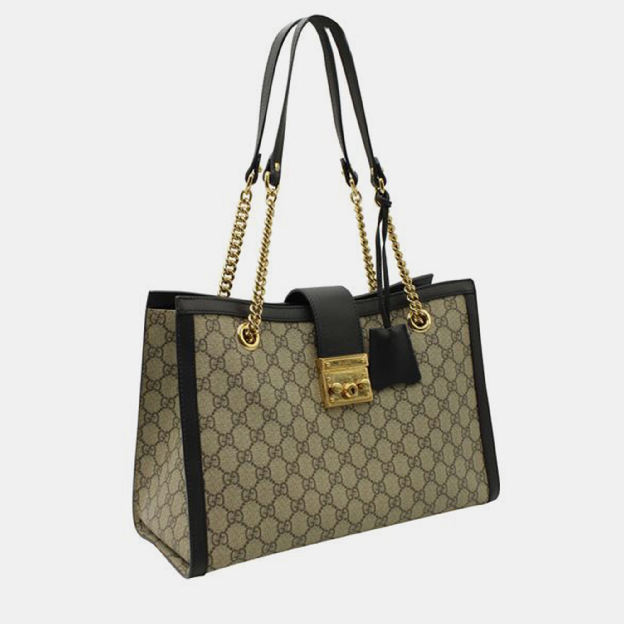 

GUCCI GG Supreme Padlock Medium Bag SHOULDER BAGS, Brown