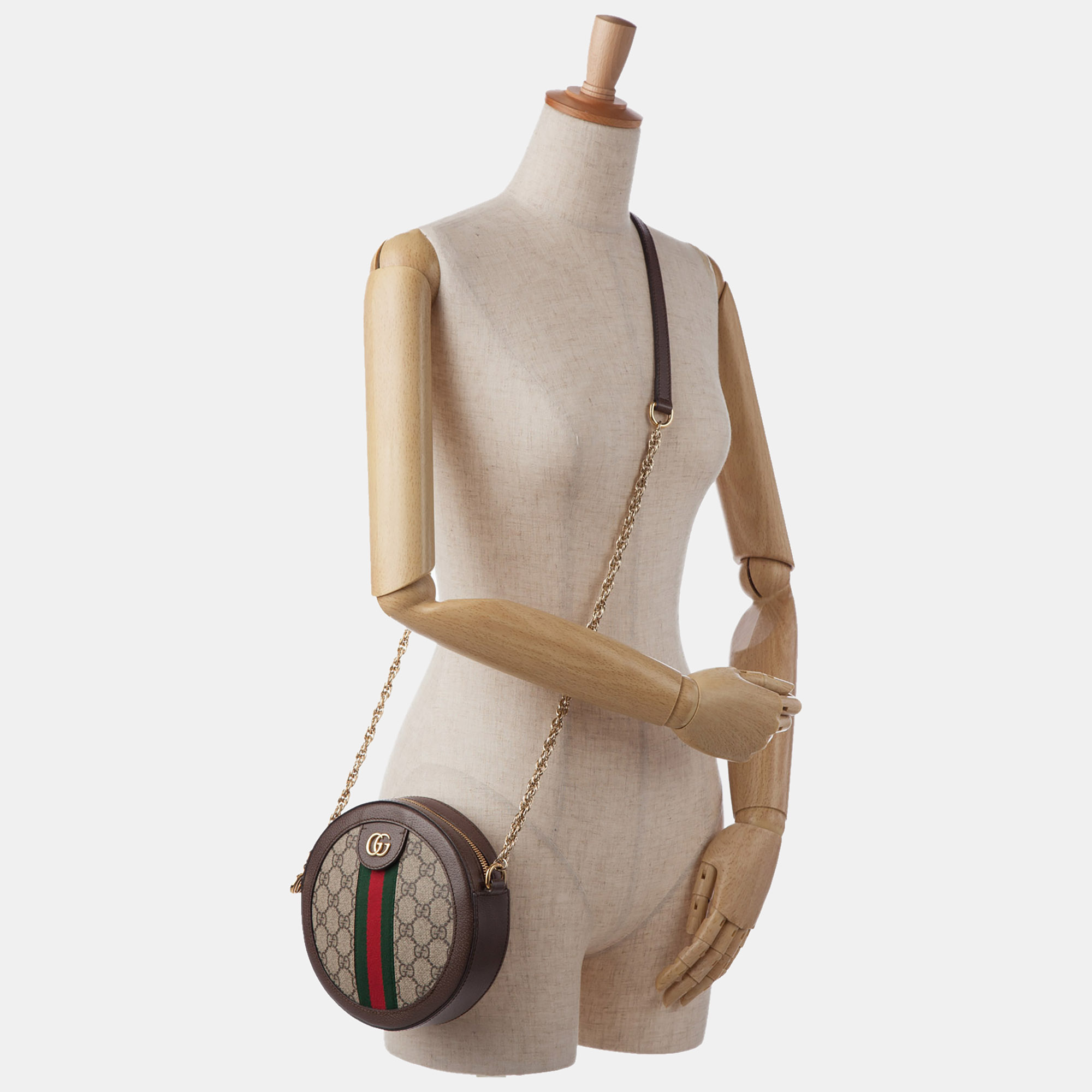 

Gucci Brown Mini GG Supreme Round Ophidia Crossbody