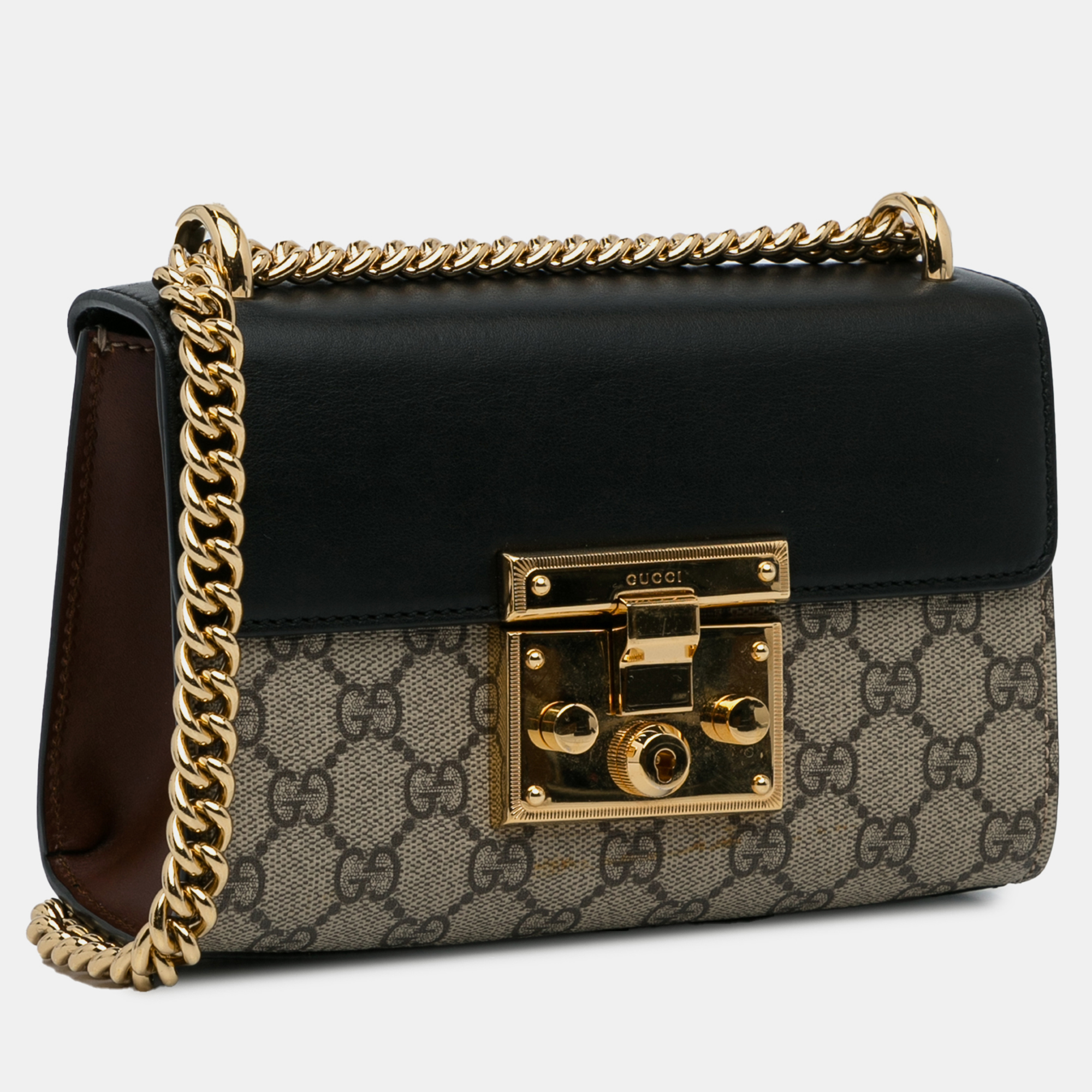 

Gucci Small GG Supreme Padlock Crossbody, Beige