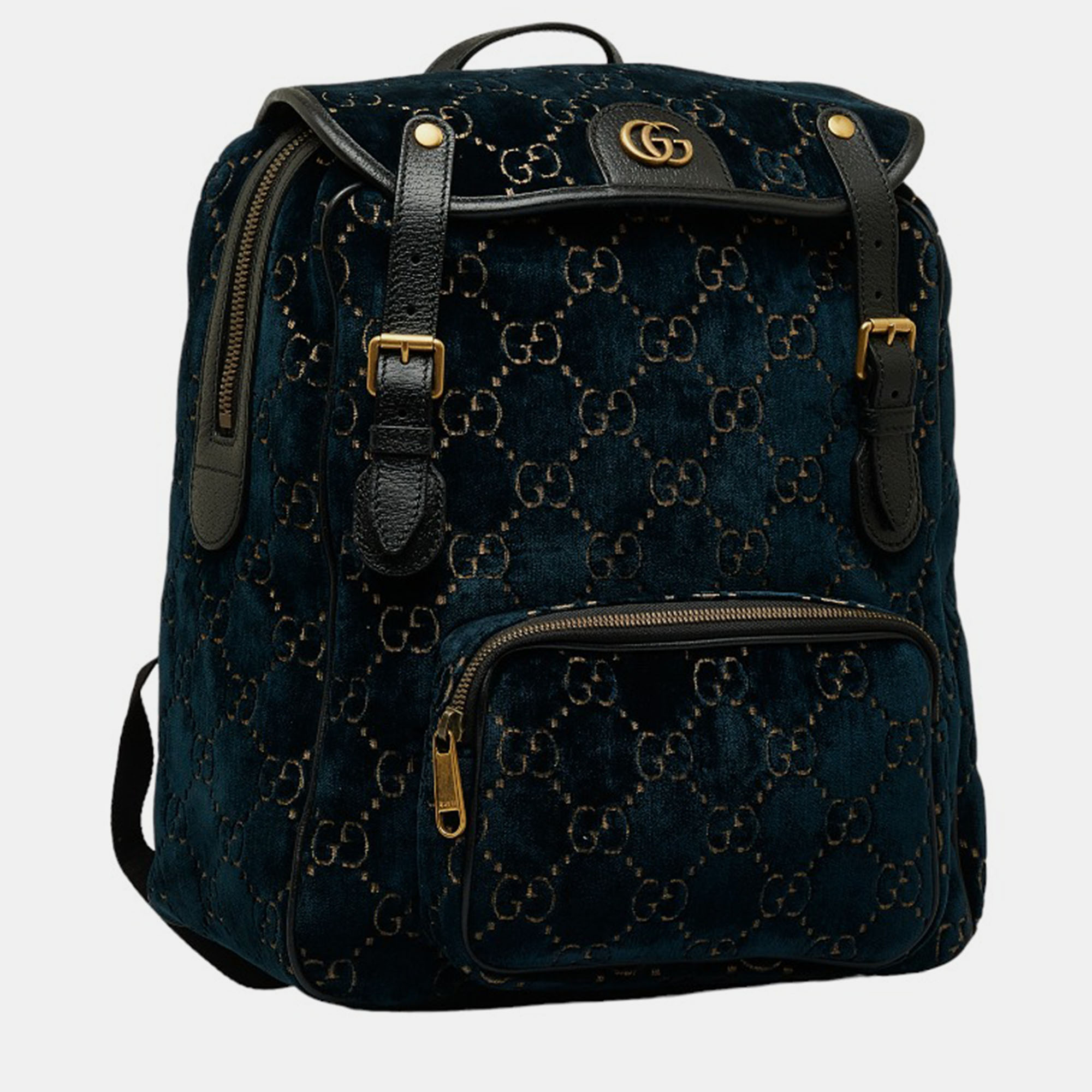 

Gucci Green Canvas GG Velvet Backpack