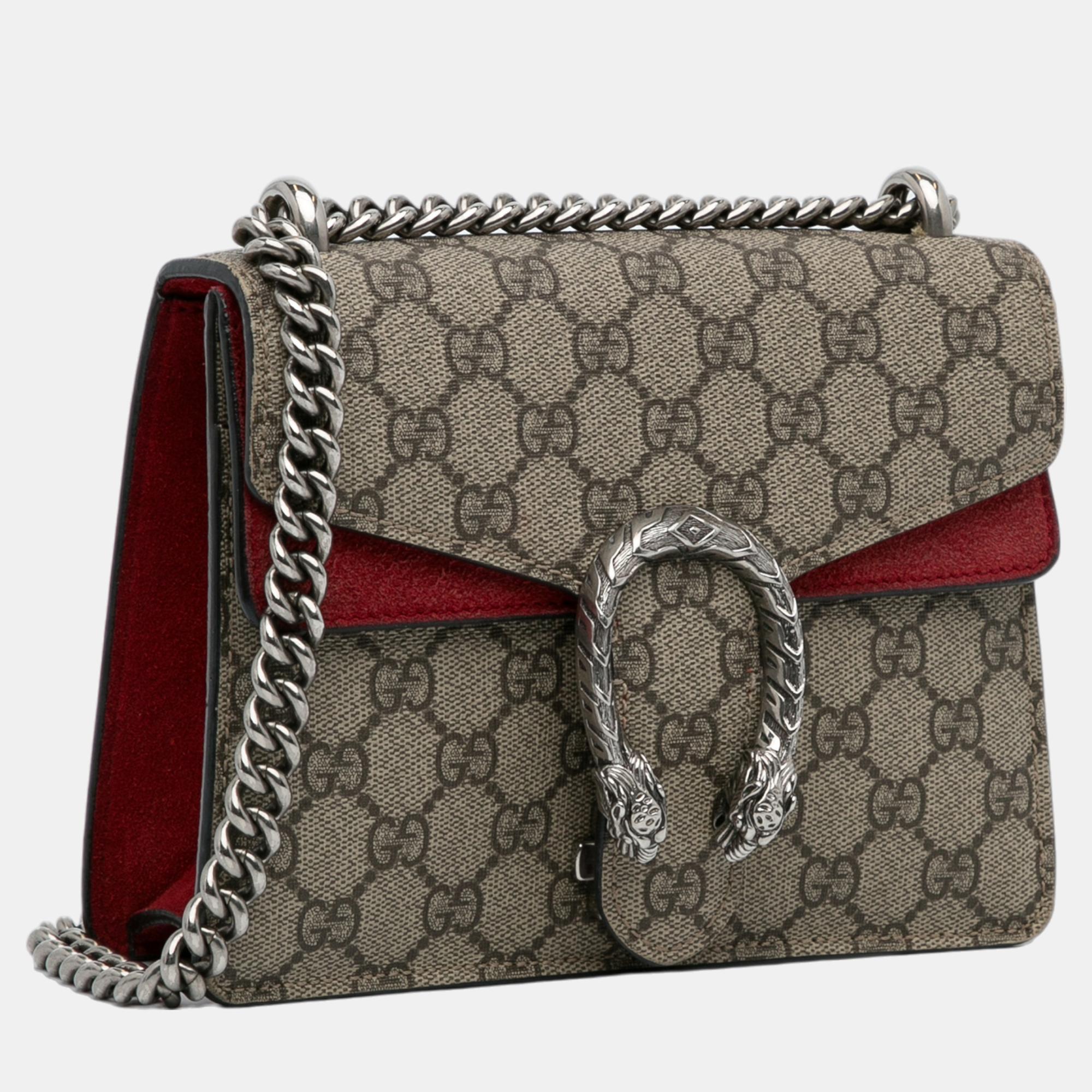 

Gucci Beige/ Brown Mini GG Supreme Dionysus Crossbody Bag