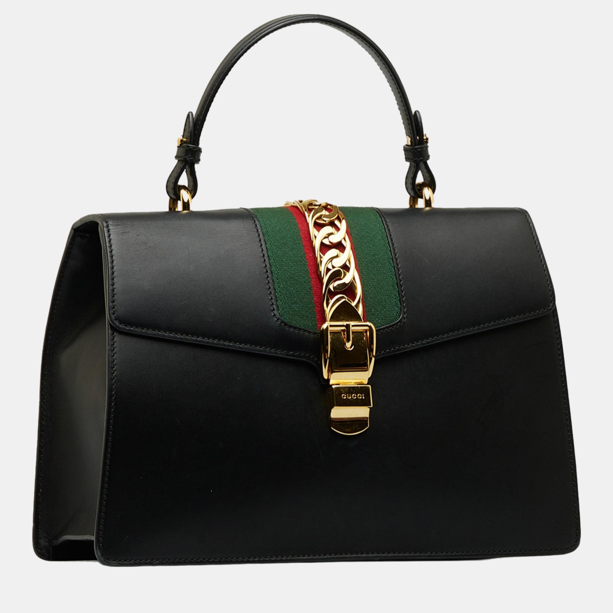 

Gucci Black Medium Sylvie Top Handle Bag