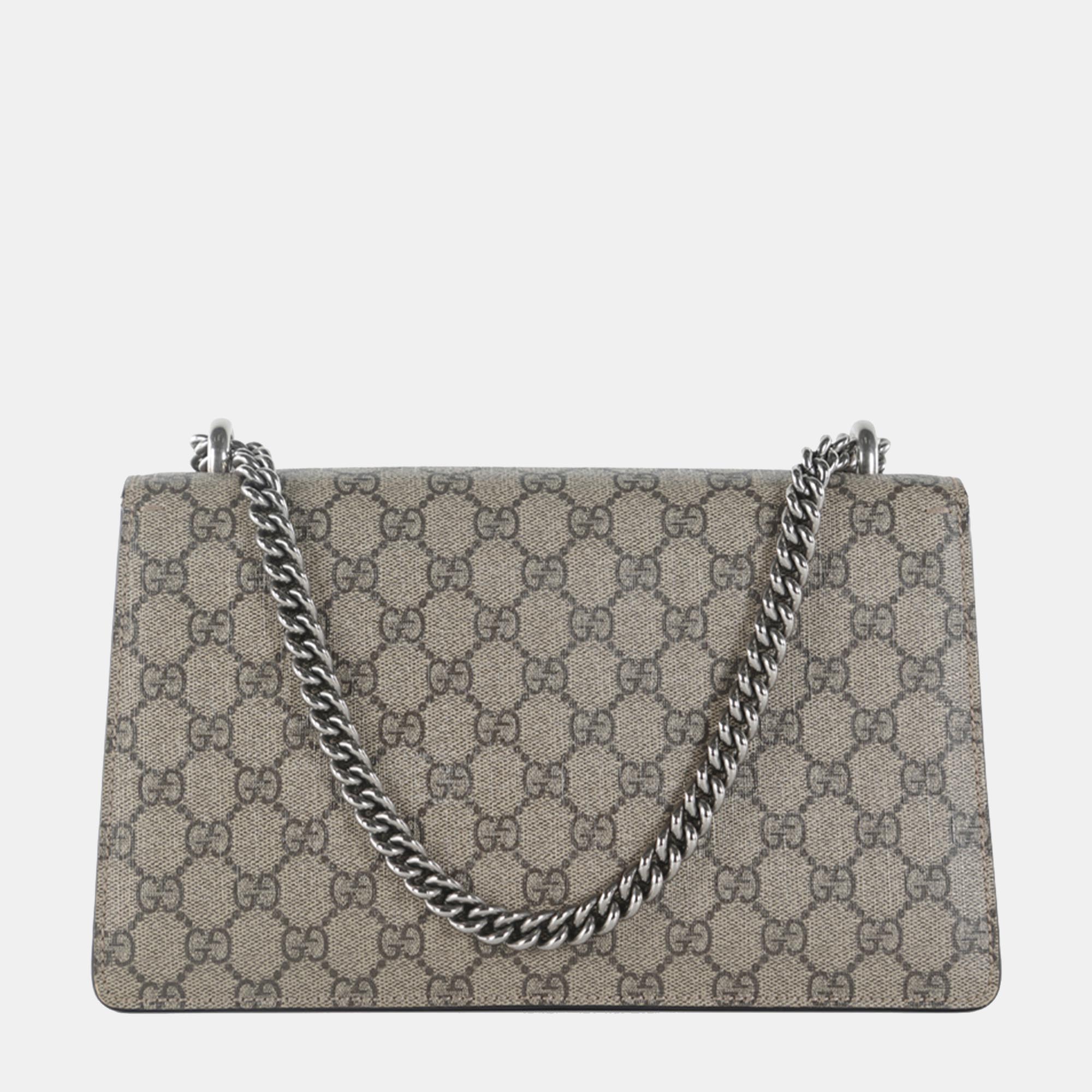 

Gucci Red/Beige GG Supreme Canvas/Suede  Dionysus Shoulder Bag