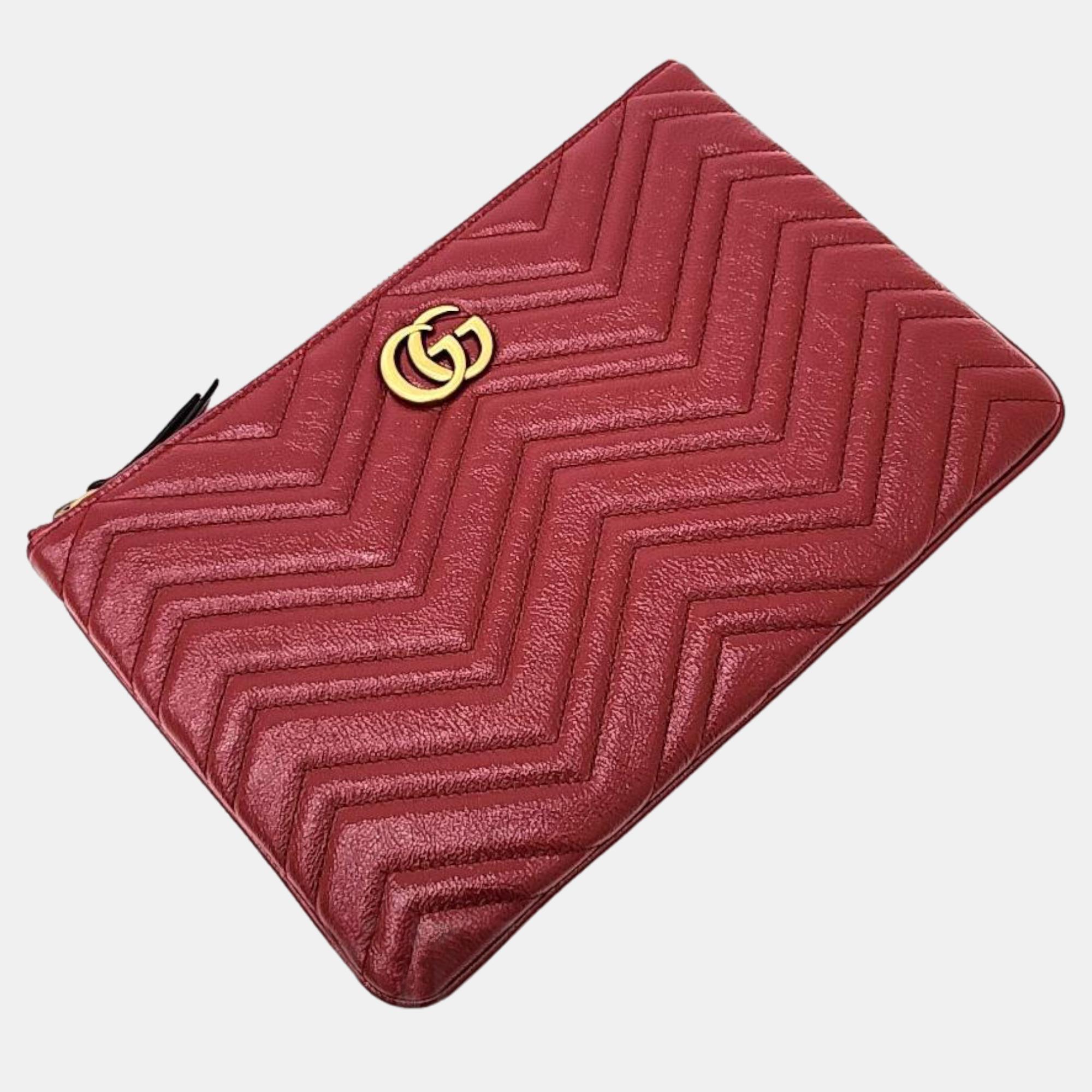 

Gucci GG Marmont Clutch (525541), Red