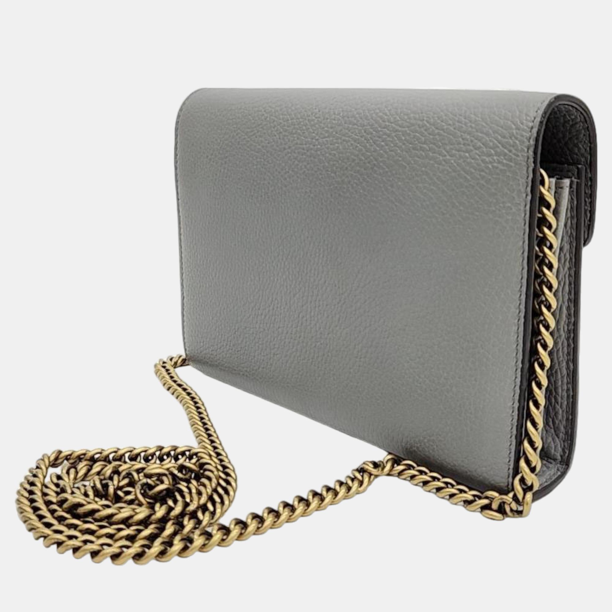 

Gucci Marmont Chain Cross Bag (401232), Grey